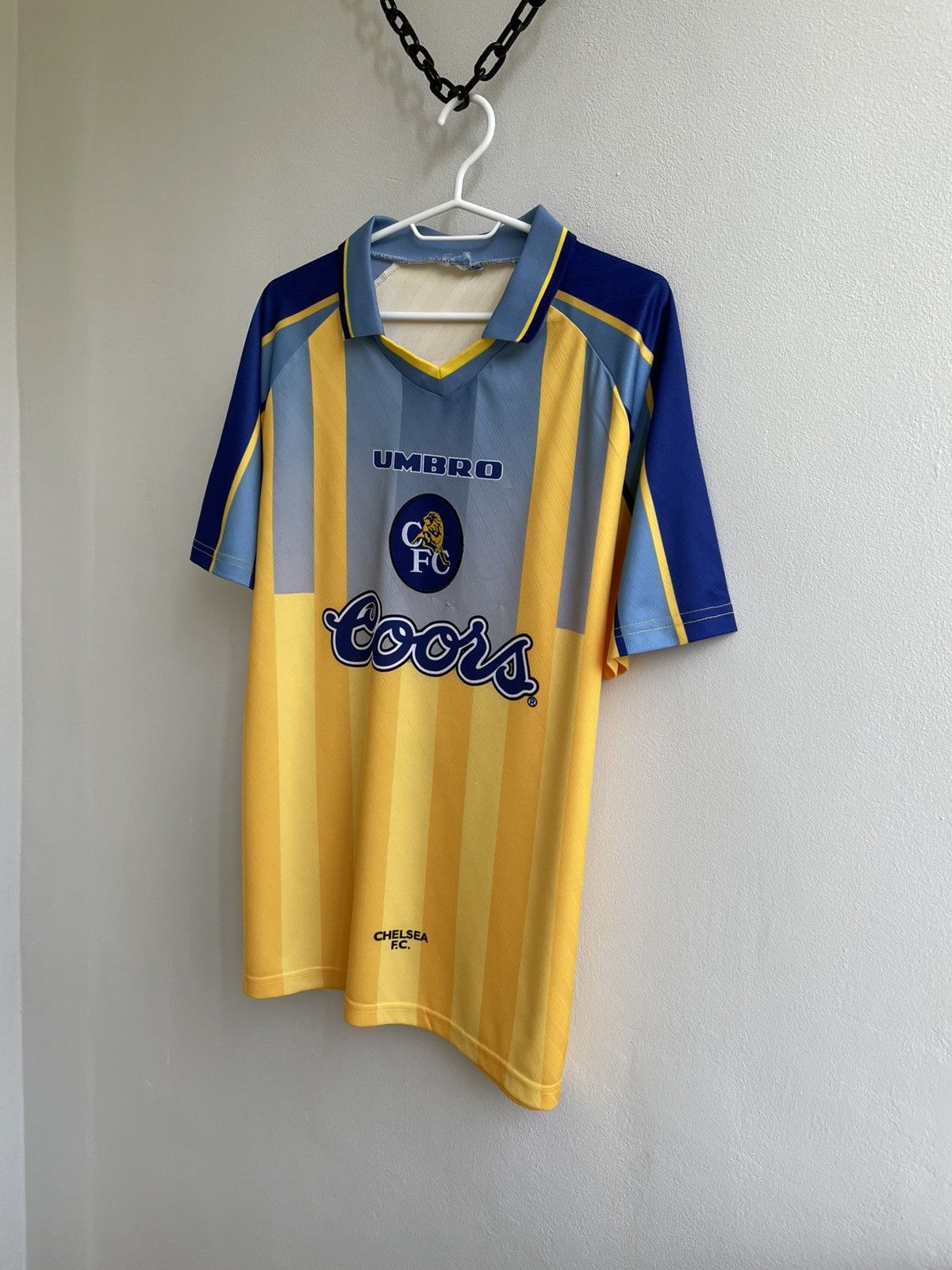 Vintage Chelsea 1995 1996 1997 #9 Viali Football Soccer Jersey Shirt Size US L / EU 52-54 / 3 - 7 Thumbnail