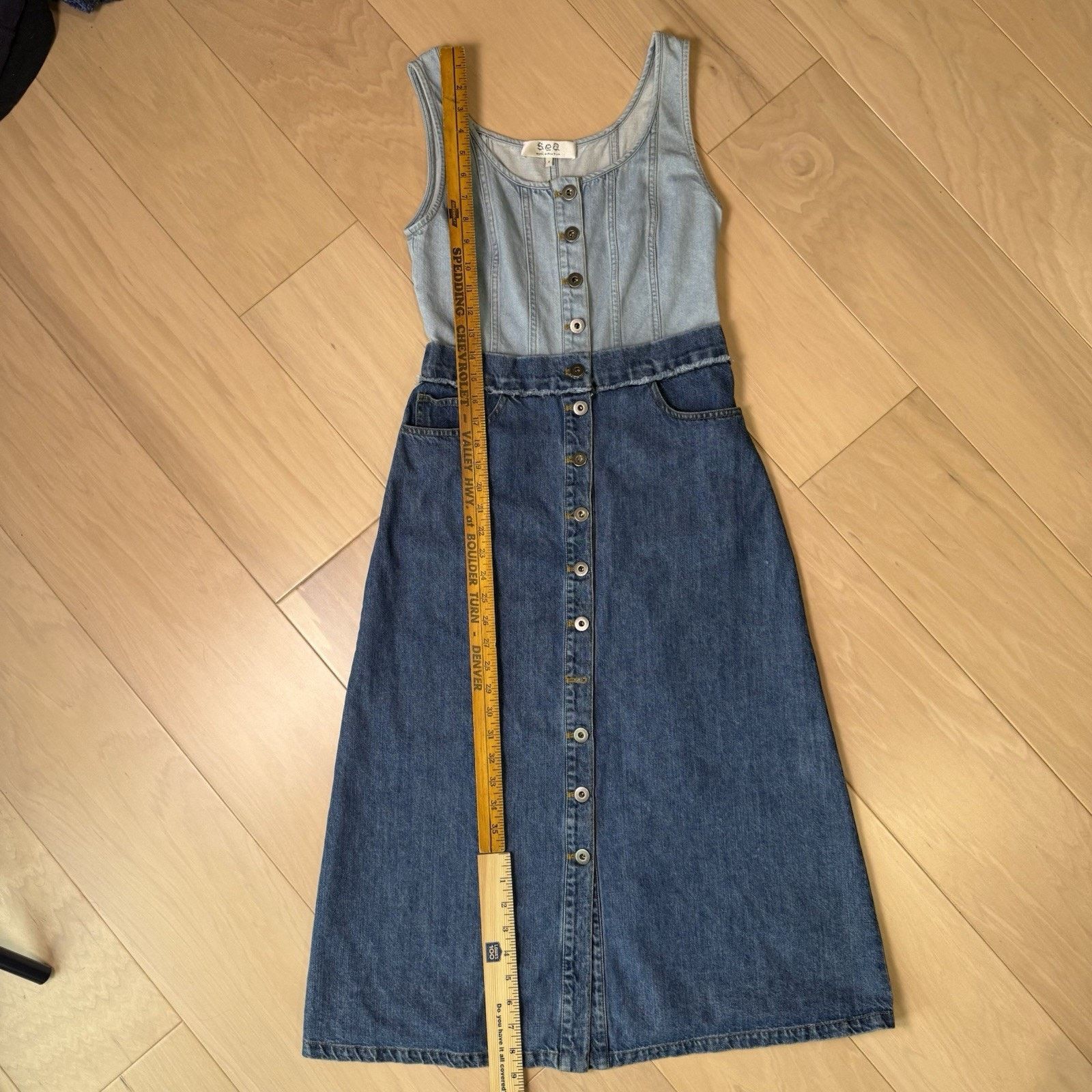 Other Sea New York Denim Dress Women's 4 Blue Sleeveless Sumer Size S / US 4 / IT 40 - 3 Thumbnail