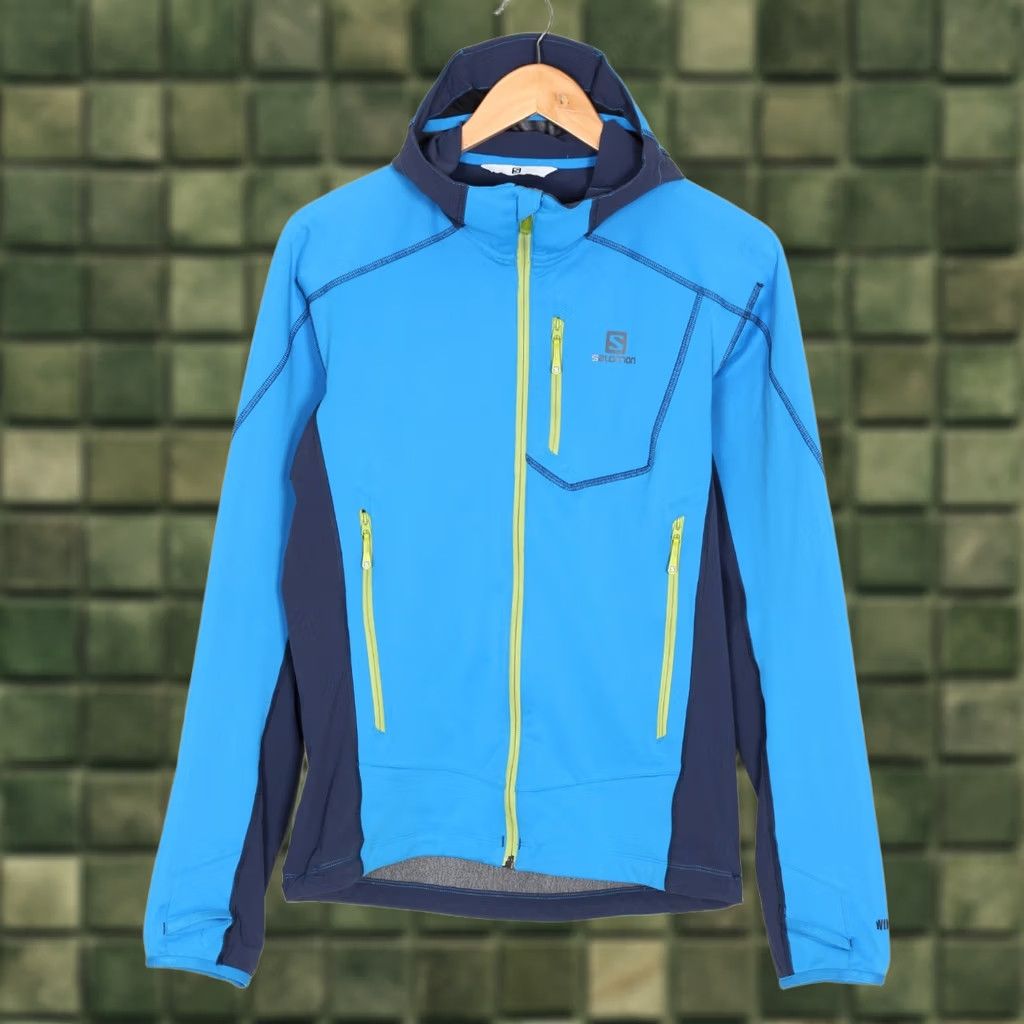 Salomon Salomon Windstopper Hooded Soft Shell Jacket Men S Windbreaker, Full Zip, Blue, Regular Fit Size US S / EU 44-46 / 1 - 1 Thumbnail
