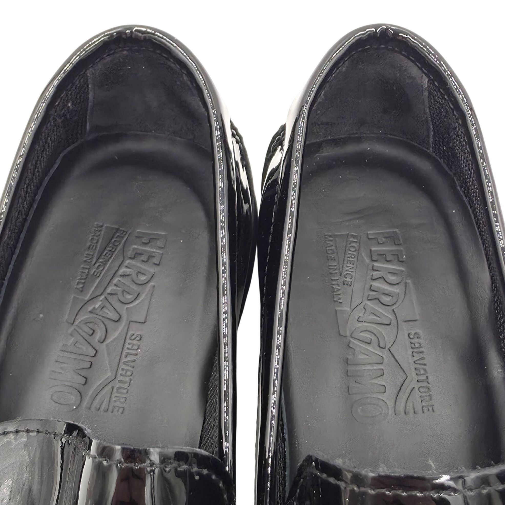 Salvatore Ferragamo Salvatore Ferragamo Mens 8D Black Patent Leather Gancini Bit Size US 8 / EU 41 - 5 Thumbnail