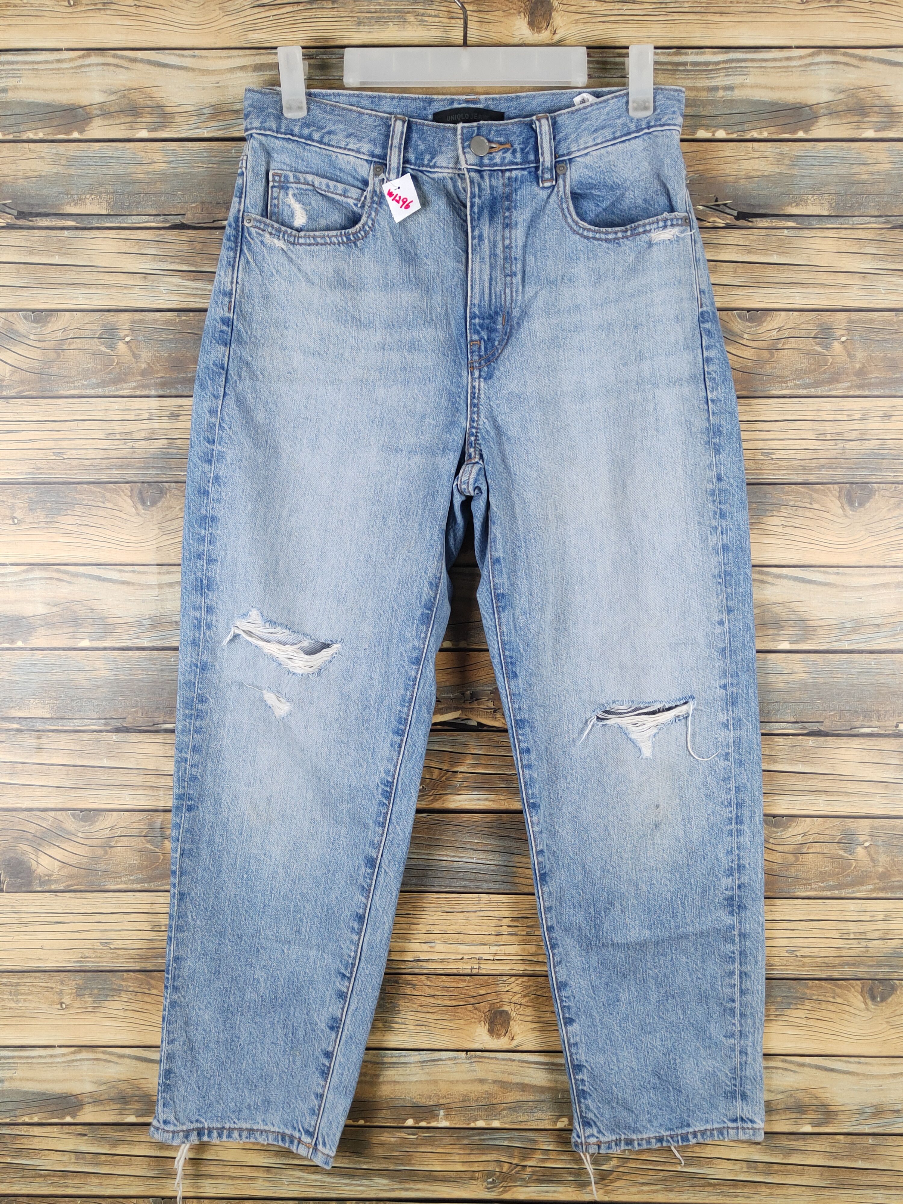 Japanese Brand Uniqlo fabric by kaihara Distress Ripped denim Jeans #W1296 Size US 27 - 1 Thumbnail