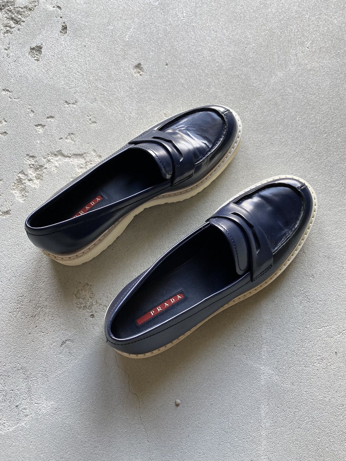 Prada × Vintage PPRADA 38 Slippers Moccasins Slip-Ons Low Shoes B Blue Size US 8 / IT 38 - 2 Thumbnail