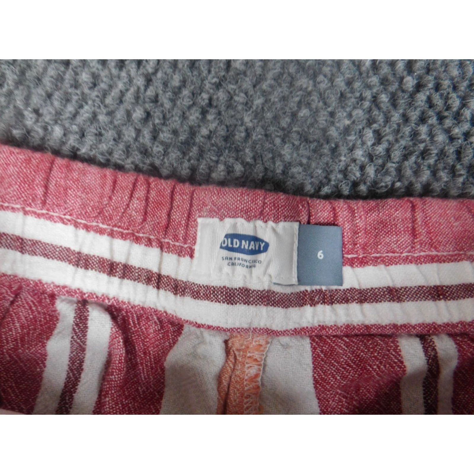 Old Navy Old Navy Womens Shorts 6 Pink Striped Linen Comfort Drawstring Chino Regular Waist 28in Womens Size 28" / US 6 / IT 42 - 5 Thumbnail