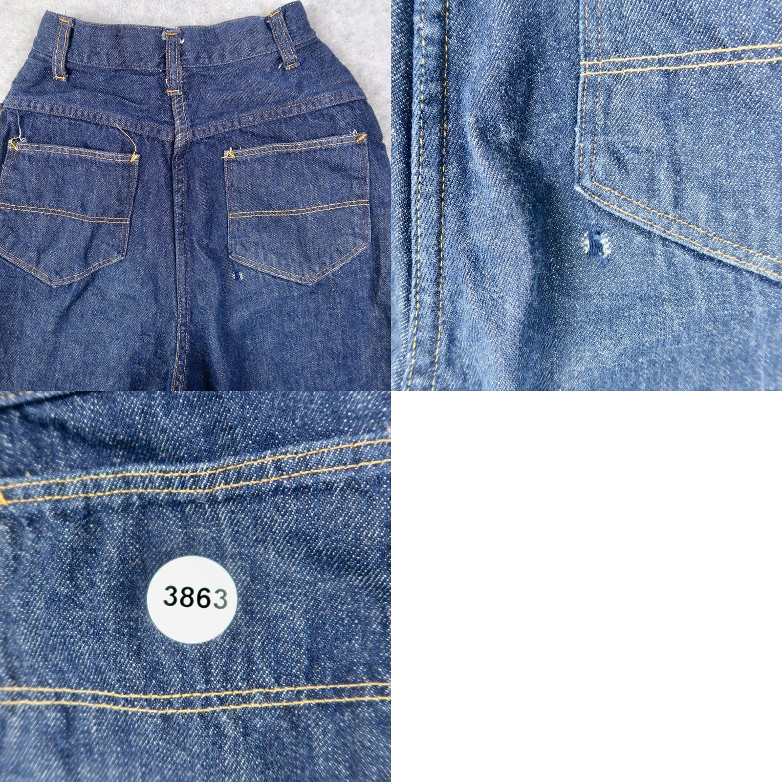 Vintage VINTAGE Denim Jeans Womens 21.5x27 Dark Wash Ranch Rodeo High Waist 5-Pocket Cowboy Southwestern 70s (S) Blue Junior? Size 28" / US 6 / IT 42 - 9 Thumbnail