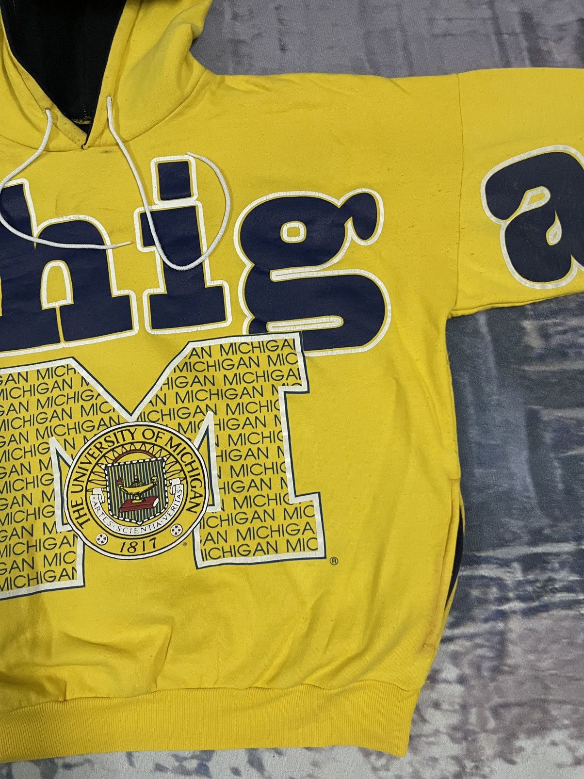 Vintage 90s THE UNIVERSITY OF MICHIGAN PULLOVER SPELLOYT DESIGN Size US L / EU 52-54 / 3 - 5 Thumbnail