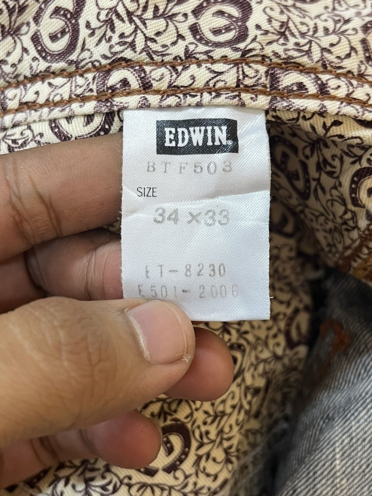 Edwin Vintage Edwin 503 Blue Trip Stonewash/Acidwash Denim Size US 35 - 10 Thumbnail