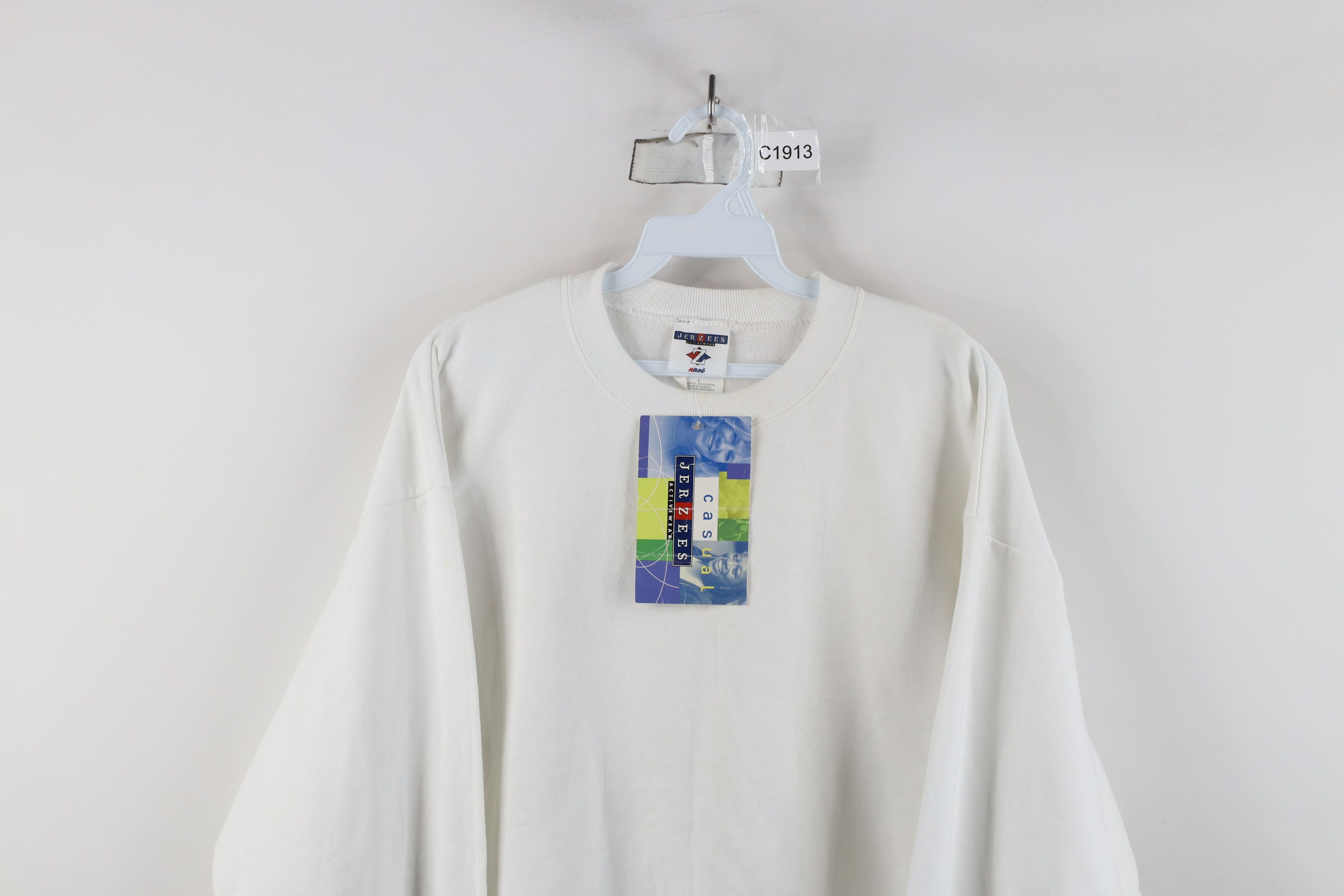 Vintage Deadstock Vintage 90s Streetwear Crewneck Sweatshirt White Size US L / EU 52-54 / 3 - 2 Thumbnail