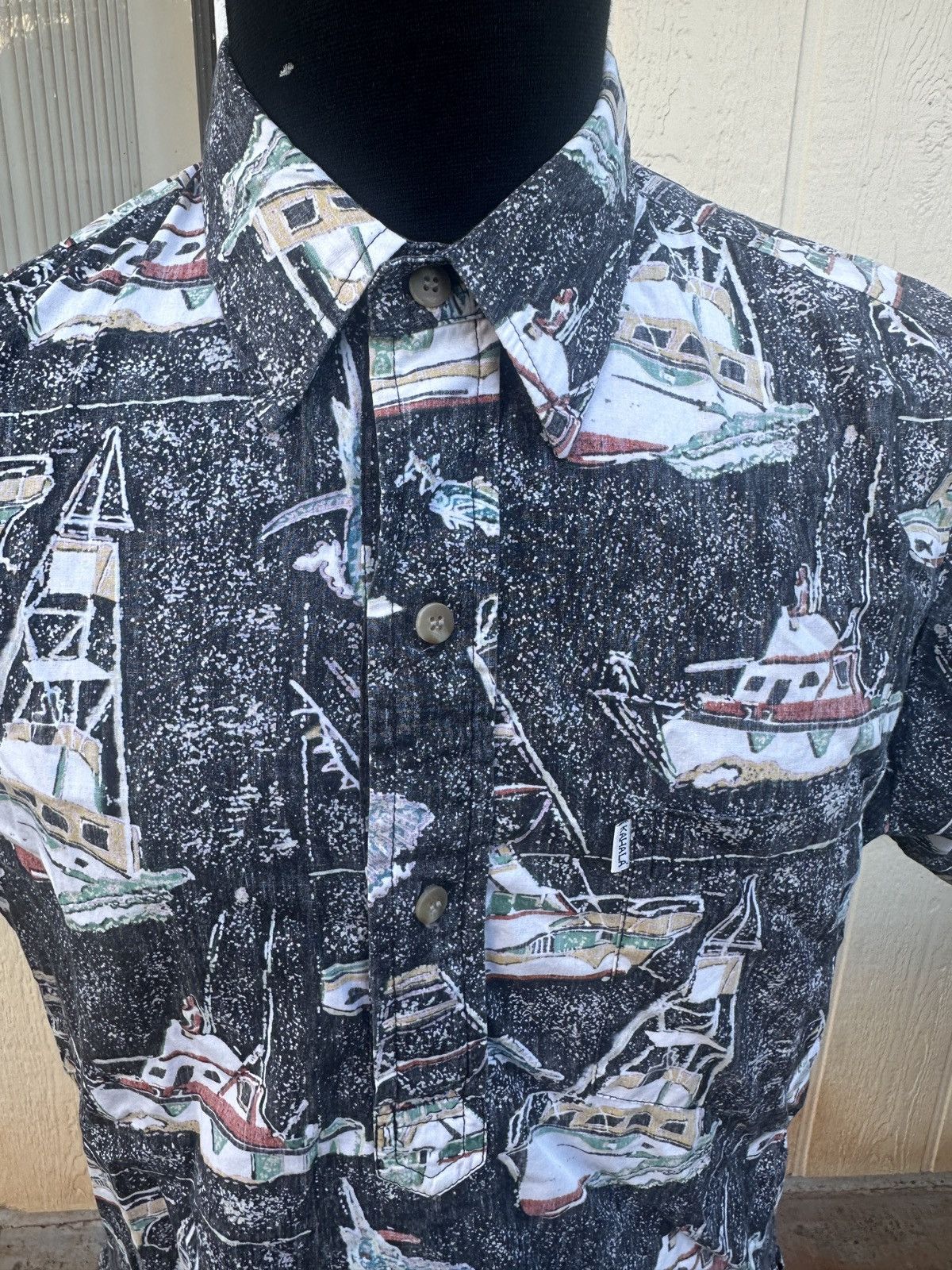 Other PreOwned Kahala Hawaiian Print 3/4 Button Black Men's M Size US M / EU 48-50 / 2 - 3 Thumbnail