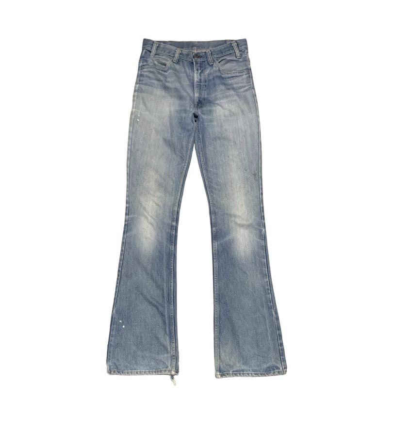 image of 70's Levis 646 Button 8 Orange Tab Flare Jeans in Blue Denim, Men's (Size 31)