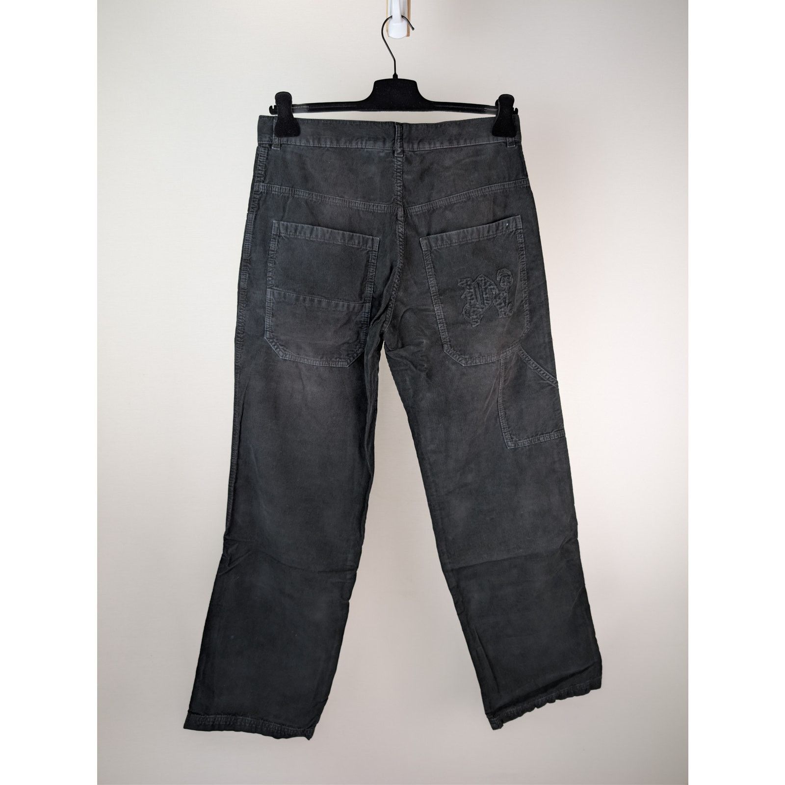 Palm Angels o1rshd1 Monogram Corduroy Denim Pants in Vintage Black Size US 32 / EU 48 - 17 Thumbnail