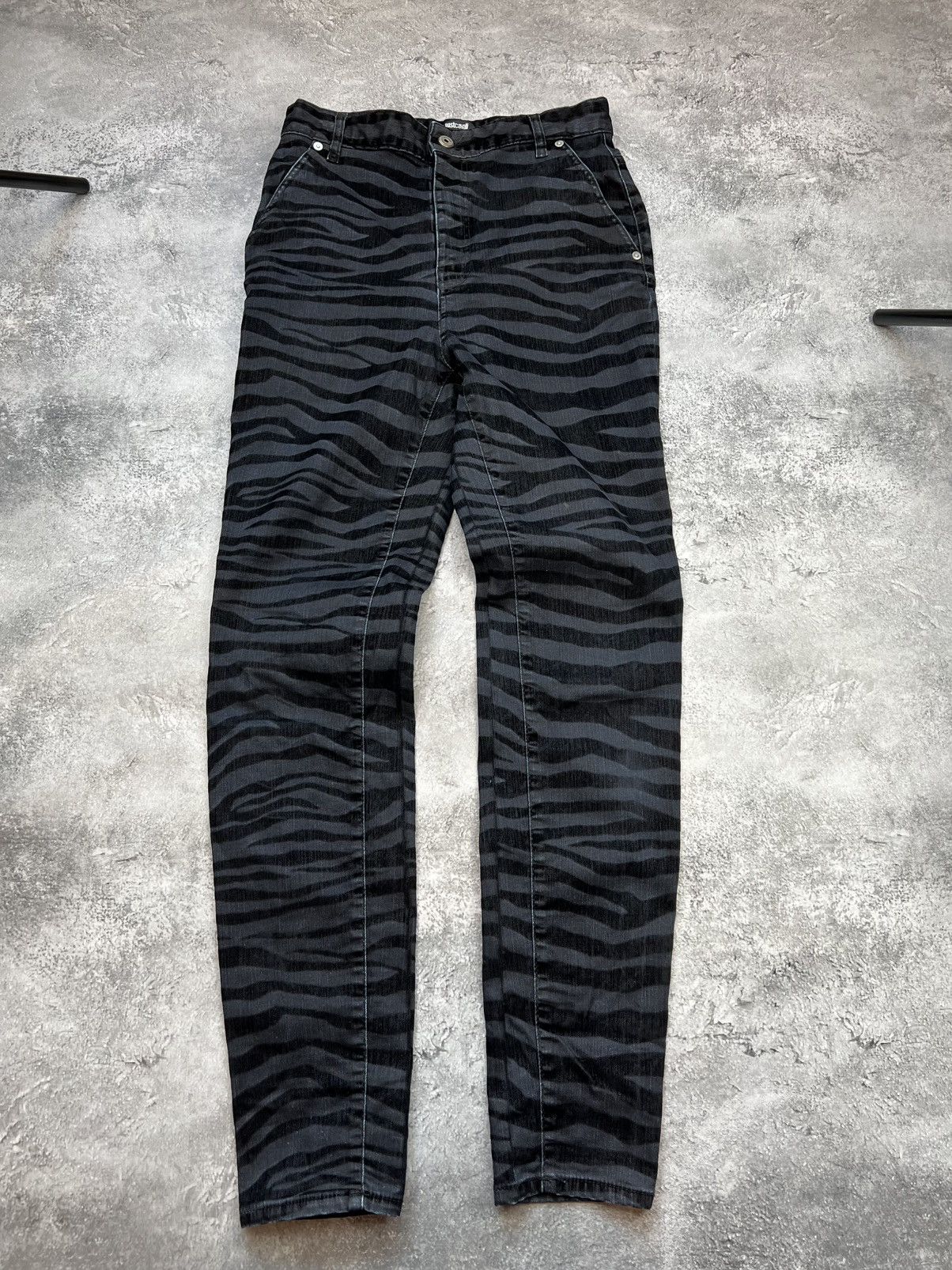 Just Cavalli Just Cavalli Black Striped Pants Womens Zebra Designer Size 27" / US 4 / IT 40 - 1 Thumbnail