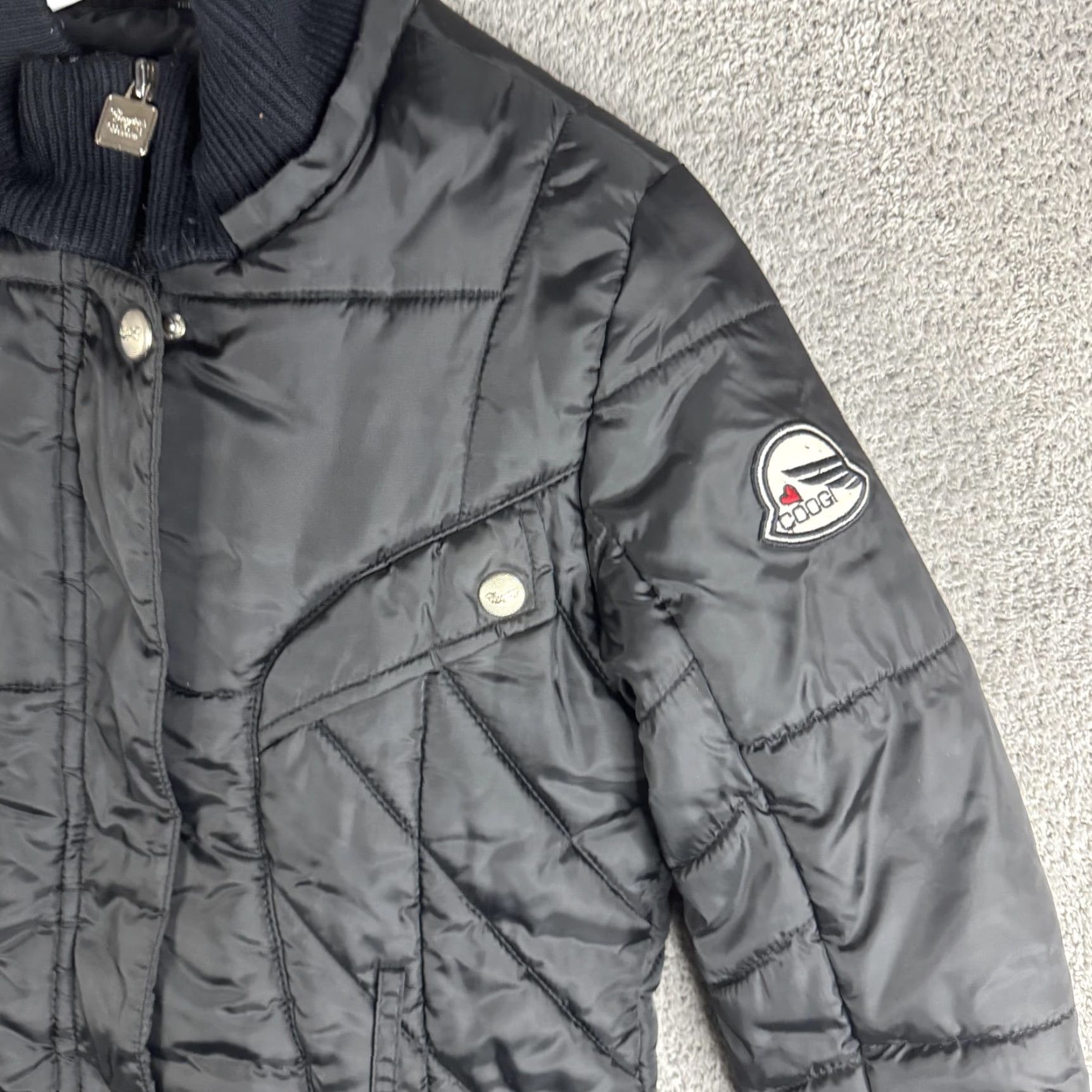 Coogi Coogi Puffer Coat Womens Small Black Quilted Full Zip Mid Length Pockets Warm Size S / US 4 / IT 40 - 4 Thumbnail
