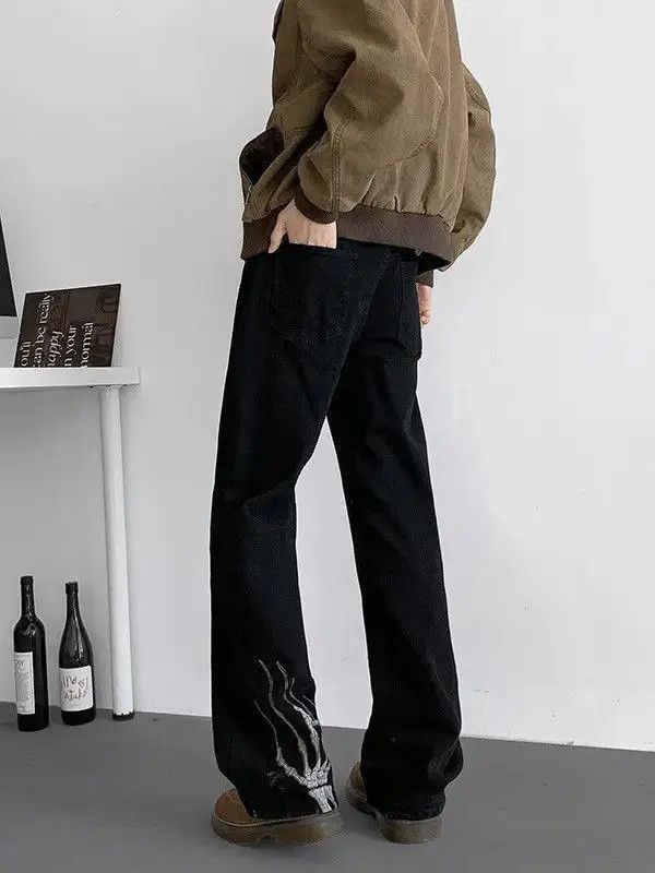 Japanese Brand Retro loose embroidered wide leg jeans Size US 32 / EU 48 - 4 Thumbnail