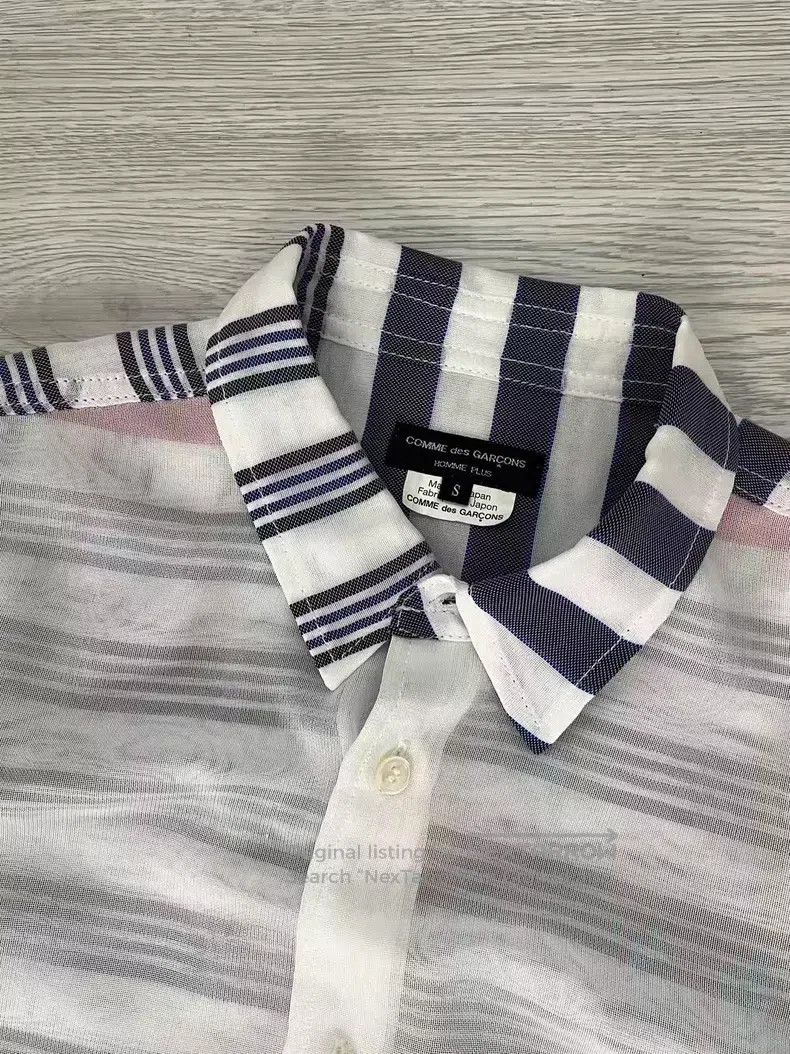 Comme des Garcons Comme Des Garcons Tulle red and blue striped shirt Size US S / EU 44-46 / 1 - 3 Thumbnail
