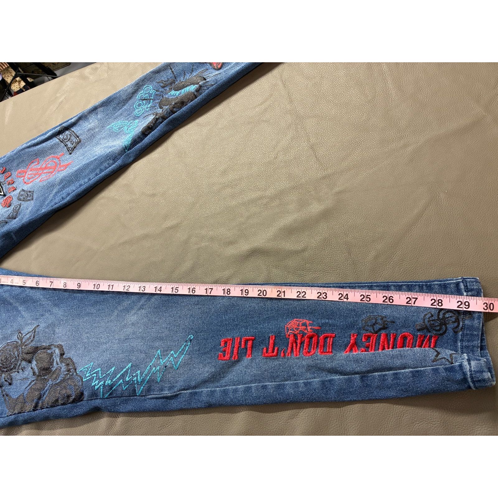 Pike Brothers Black Pike Graphic Denim Jeans Men’s 32x32 Streetwear Size US 32 / EU 48 - 12 Thumbnail