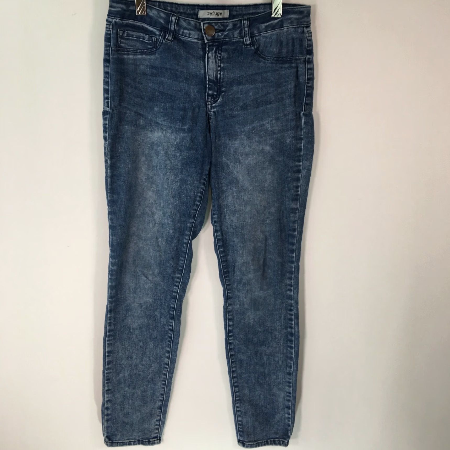 Denime Refuge Womens Casual Flat Front Straight Blue Denim Jeans Size 8 Size 30" / US 8 / IT 44 - 2 Thumbnail
