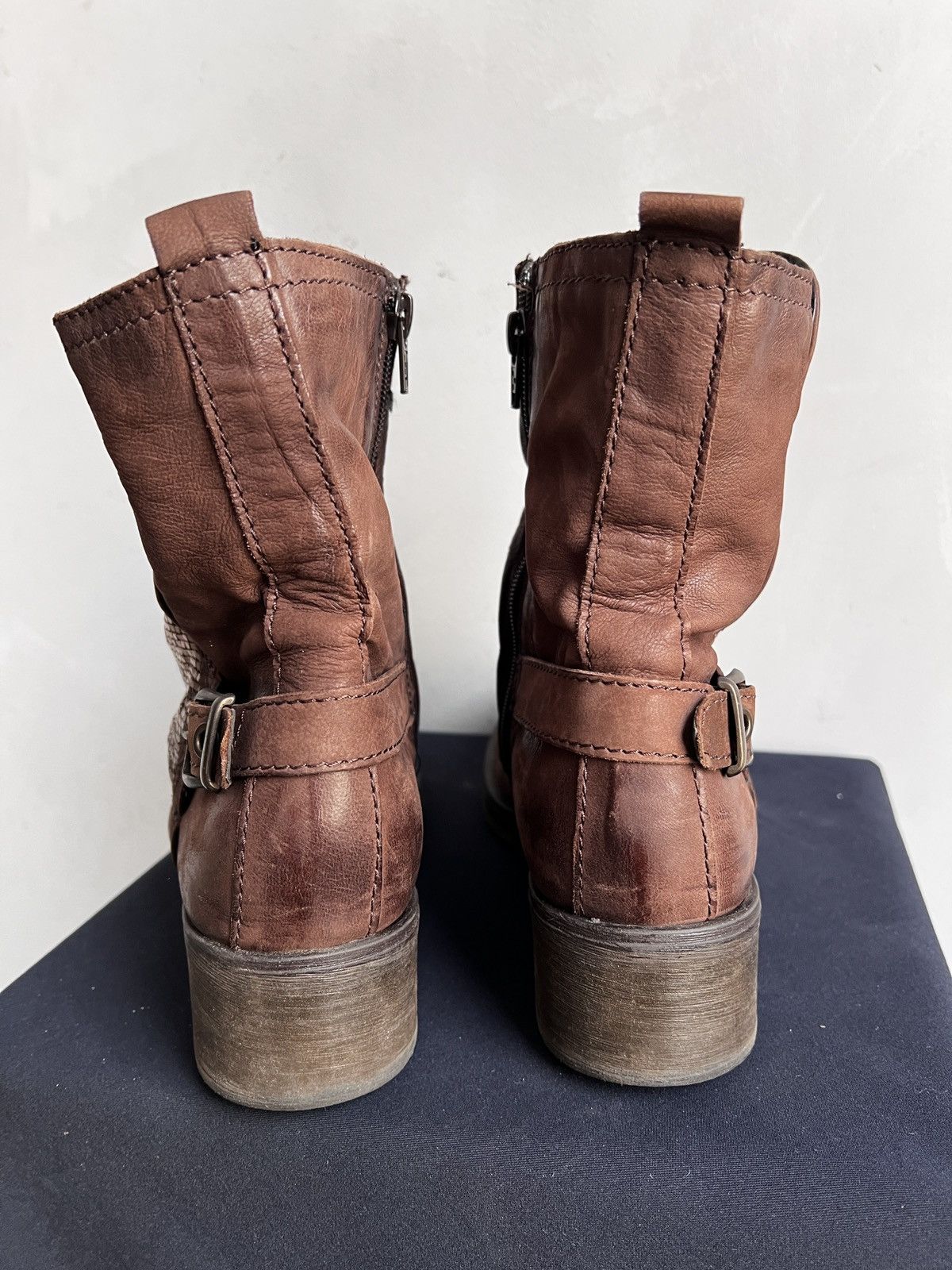 Hedi Slimane A.S. 98 style leather shield boots avant garde guidi style Size US 8 / EU 41 - 9 Thumbnail
