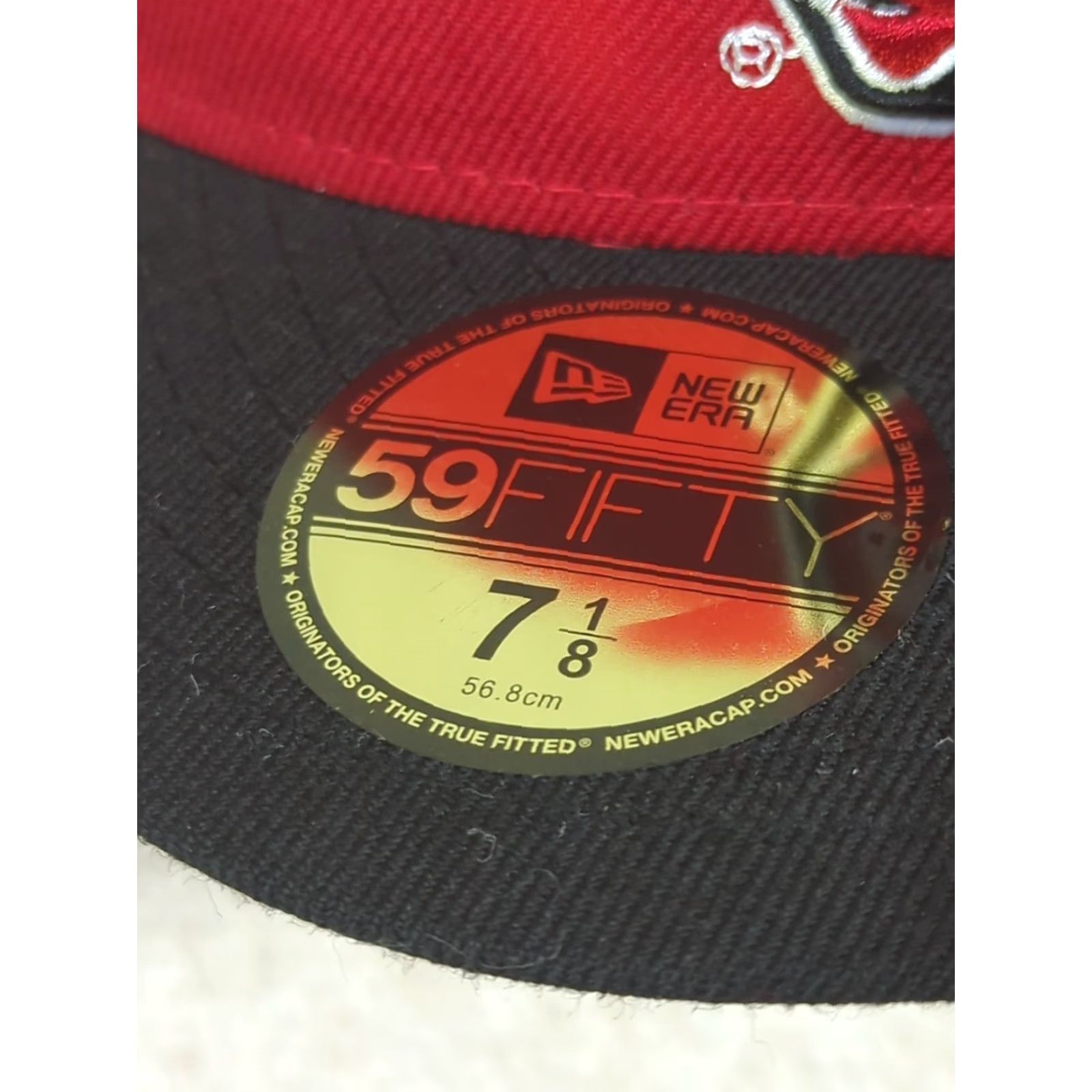 New Era New Era 59fifty Ball State Cardinals Red Black Hat 7 1/8 Wool Flatbill Baseball Cap Mens Size ONE SIZE - 2 Thumbnail