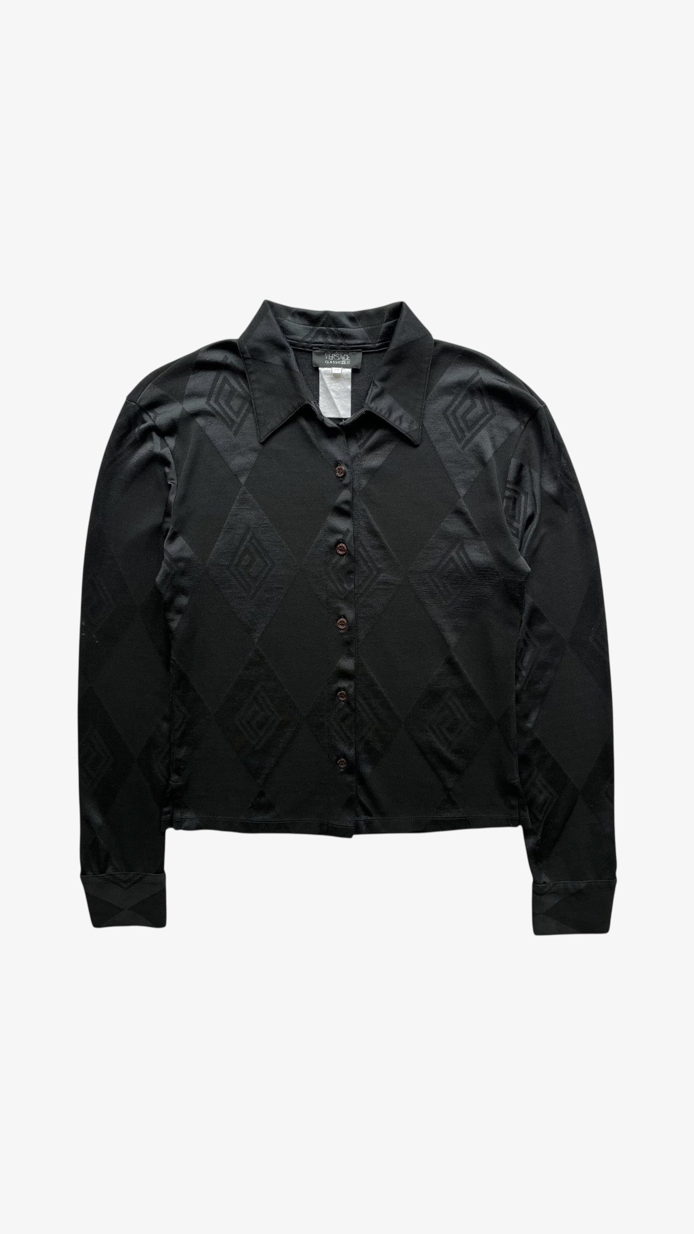 Versace Vintage 90s Women's Versace Classic V2 Geometric Print Shirt Size S / US 4 / IT 40 - 1 Thumbnail