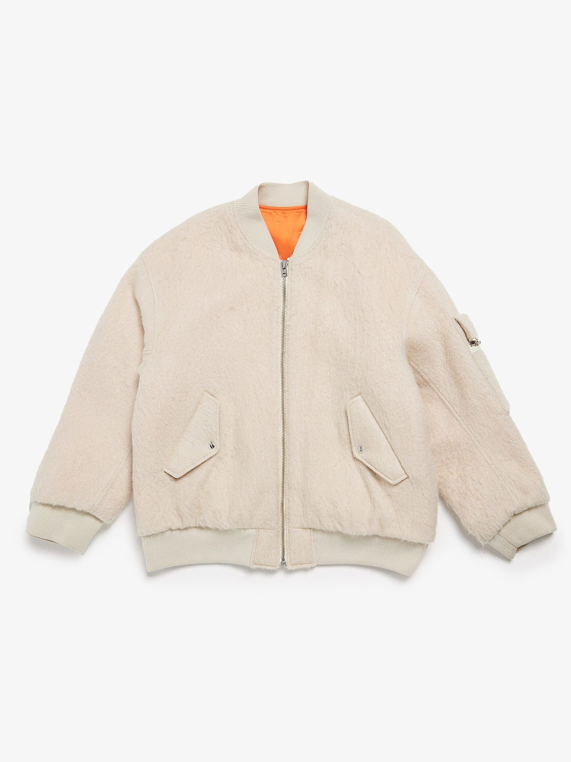 Undercover Milk And Toxic Orange Inside Reversible Woolen Bomber Size US XXL / EU 58 / 5 - 1 Thumbnail