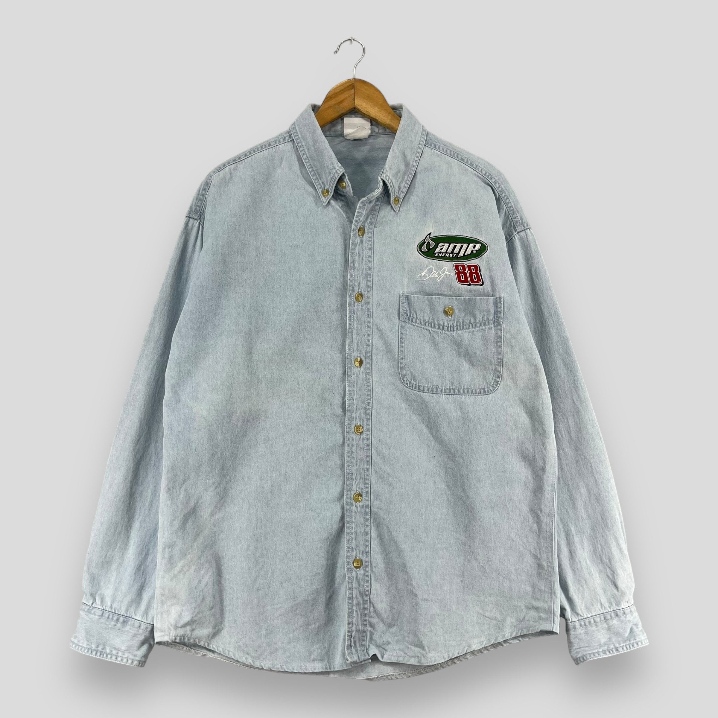 Chase Authentics × NASCAR × Vintage Vintage NASCAR Chase Dale Earnhardt Jr Denim Shirt Size US L / EU 52-54 / 3 - 1 Thumbnail