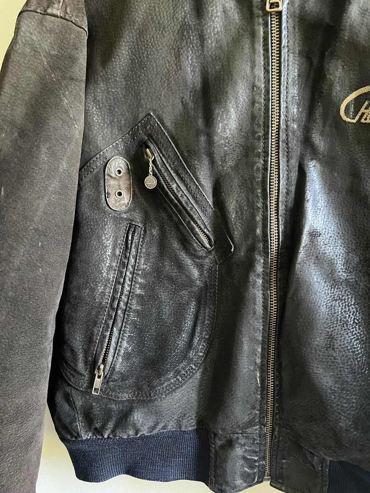 Harley Davidson Vintage Harley Davidson Leather Bomber Jacket Size US L / EU 52-54 / 3 - 7 Thumbnail