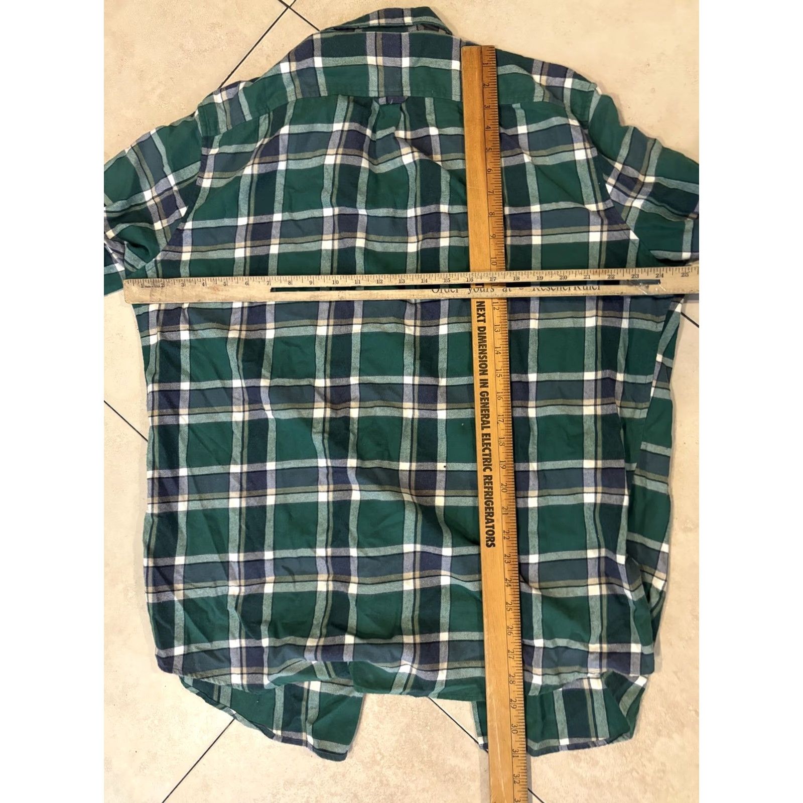 Vintage L.L.Bean Shirt Mens L Green Plaid Flannel Cotton Button Up Slim Fit with Pockets Size US L / EU 52-54 / 3 - 6 Thumbnail