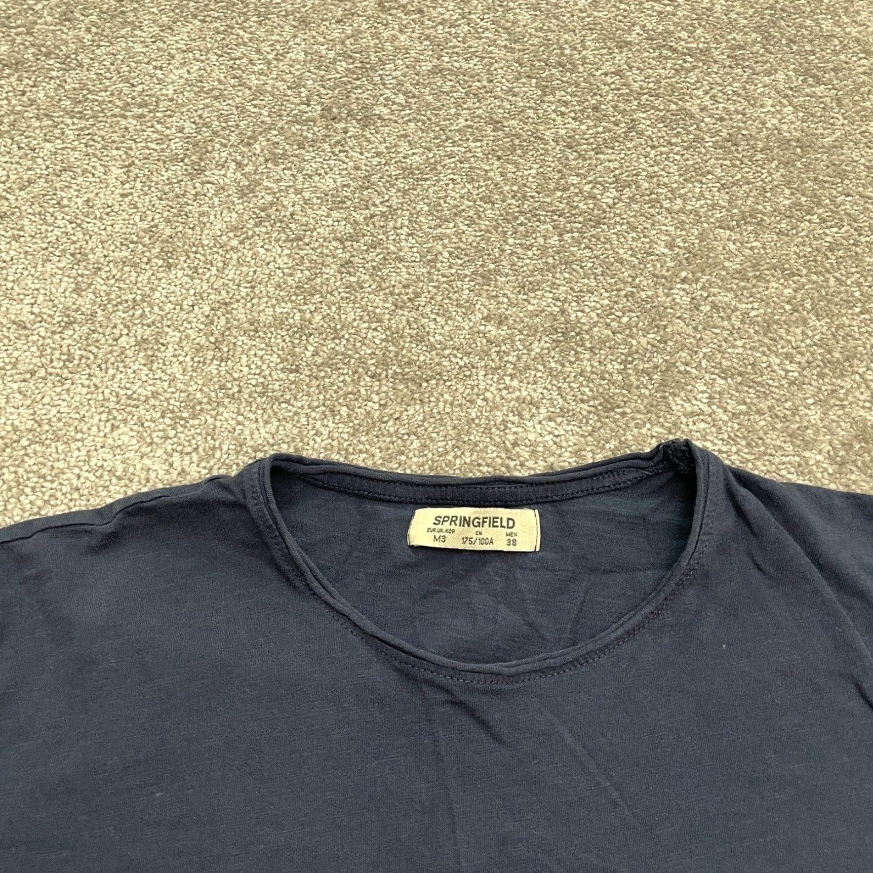 Springfield Springfield Mens Long Sleeve Cotton T-Shirt Navy Blue Crew Neck 90s Vintage Outdoor Casual Size US M / EU 48-50 / 2 - 3 Thumbnail