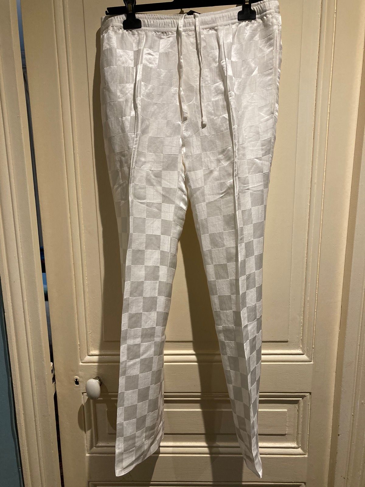 Pre-owned Haider Ackermann White Linen Silk Trousers 50