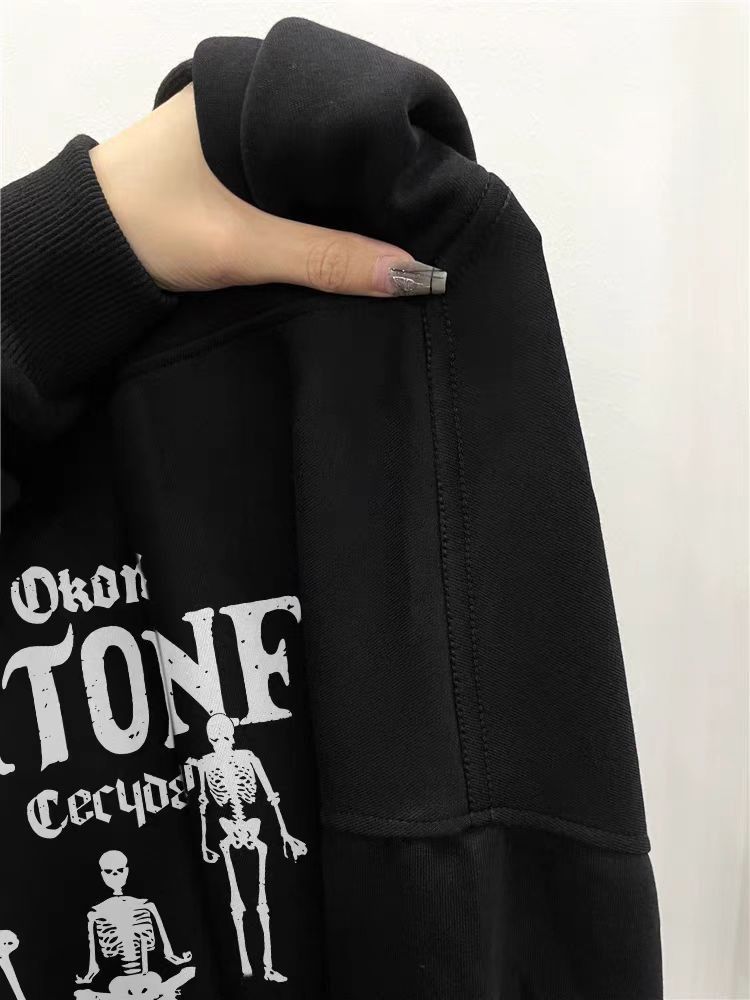 Designer × Japanese Brand Hip Hop Street Skull Letter Casual Hooded Sweatshirt XXL Size US XXL / EU 58 / 5 - 3 Thumbnail