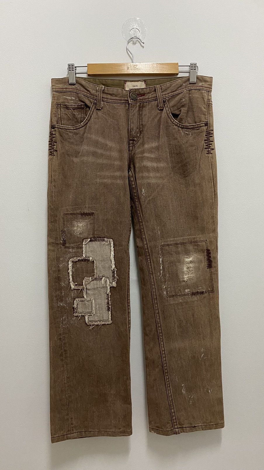 If Six Was Nine × Japanese Brand × Tornado Mart Distressed Denim Patchwork Chocolate Denim Jeans Size US 31 - 1 Thumbnail