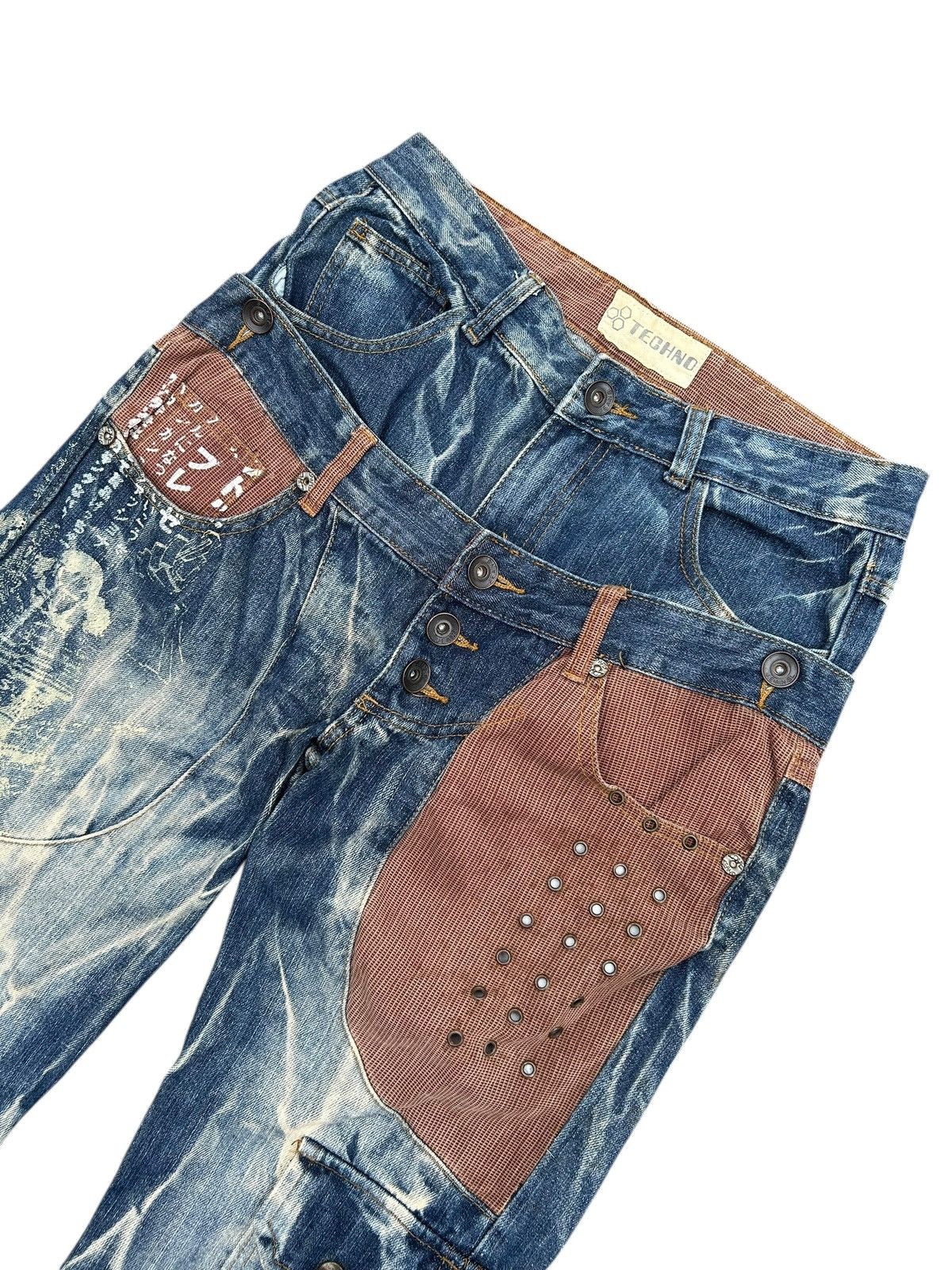 Kapital Double Waist Japanese Punk Bondage Distressed Denim Jeans Size US 30 / EU 46 - 8 Thumbnail
