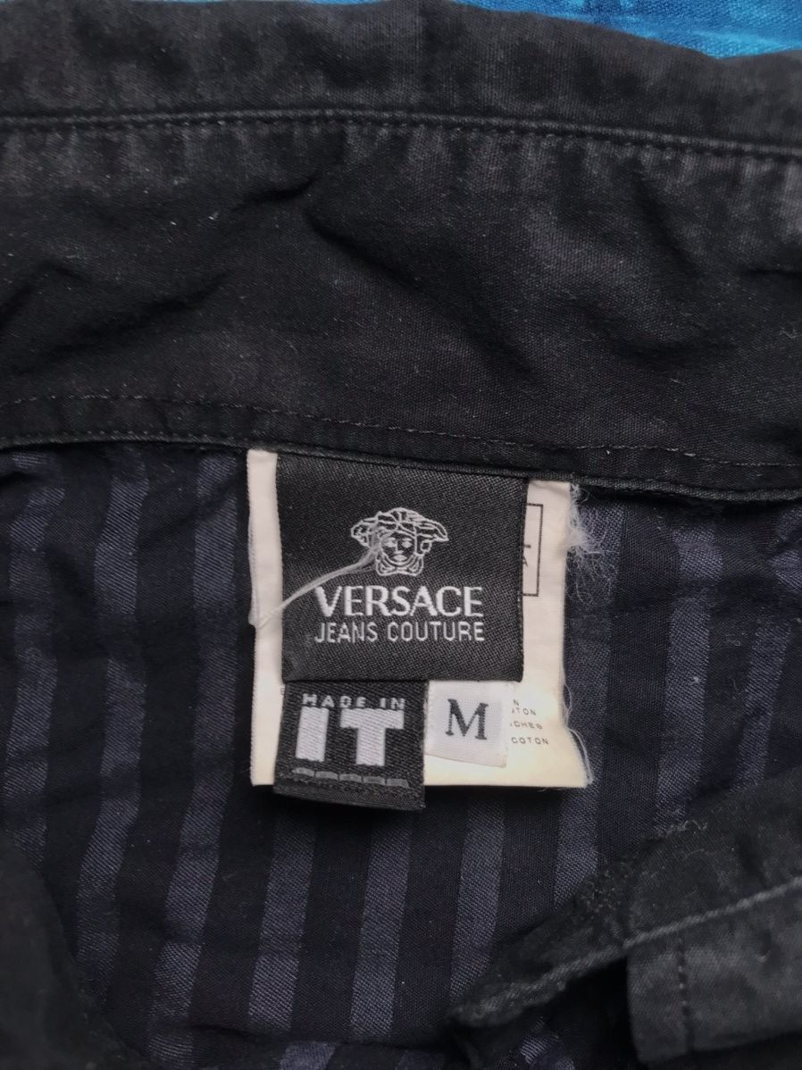 Versace Vintage Versace Stripe Button Up Medusa Shirt Cufflinks Size US M / EU 48-50 / 2 - 11 Thumbnail