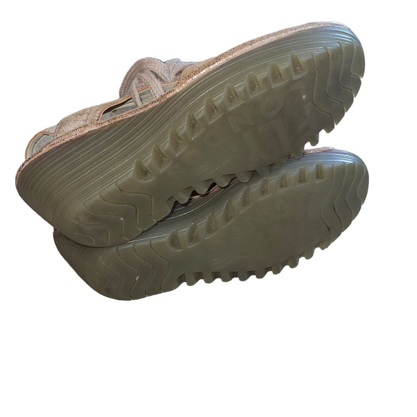 Fly London FLY London Ylfa Leather Lace Up Tan Gold Wedge Sandals Size US 7.5 / IT 37.5 - 7 Thumbnail