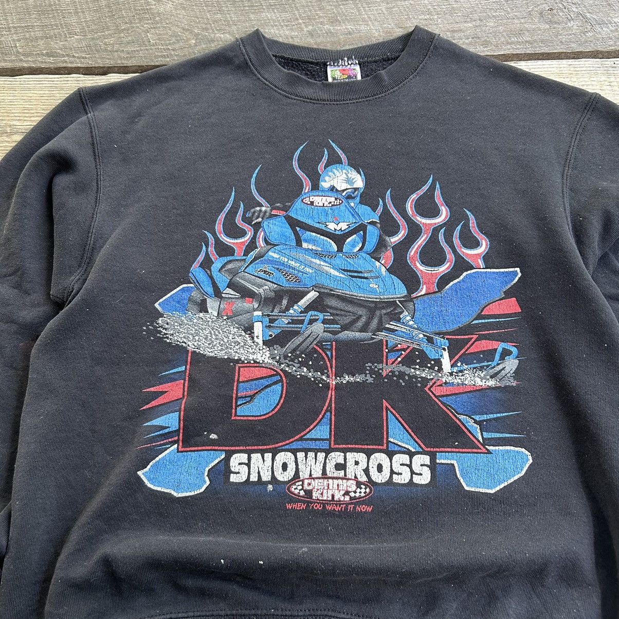Vintage Vintage 90s Snowmobile Paint Stained Distressed Sweatshirt Size US M / EU 48-50 / 2 - 3 Thumbnail