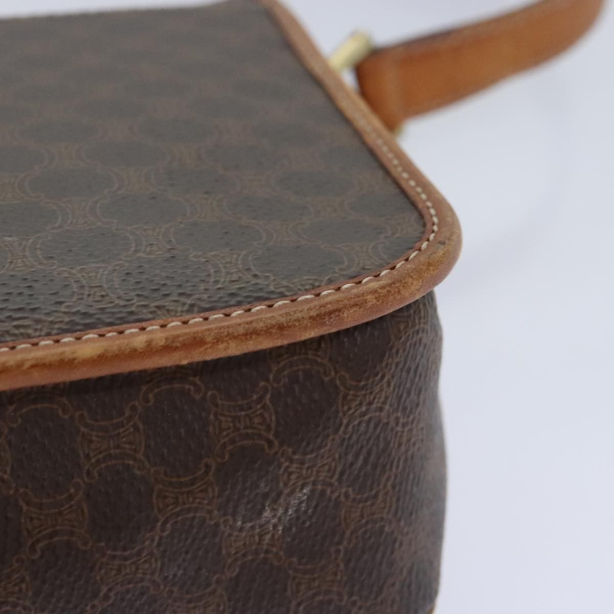 Celine CELINE Macadam Canvas Shoulder Bag Pvc Leather Brown Gold Size ONE SIZE - 16 Thumbnail
