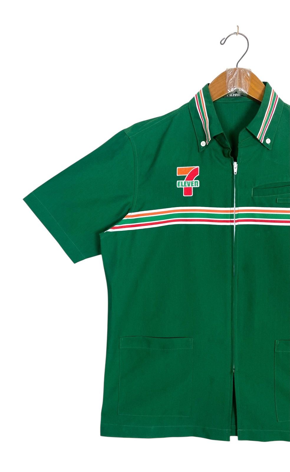 Japanese Brand Rare‼️ Vtg 7 Eleven Uniform Short Sleeve Embroidery Big Logo Size US M / EU 48-50 / 2 - 2 Thumbnail