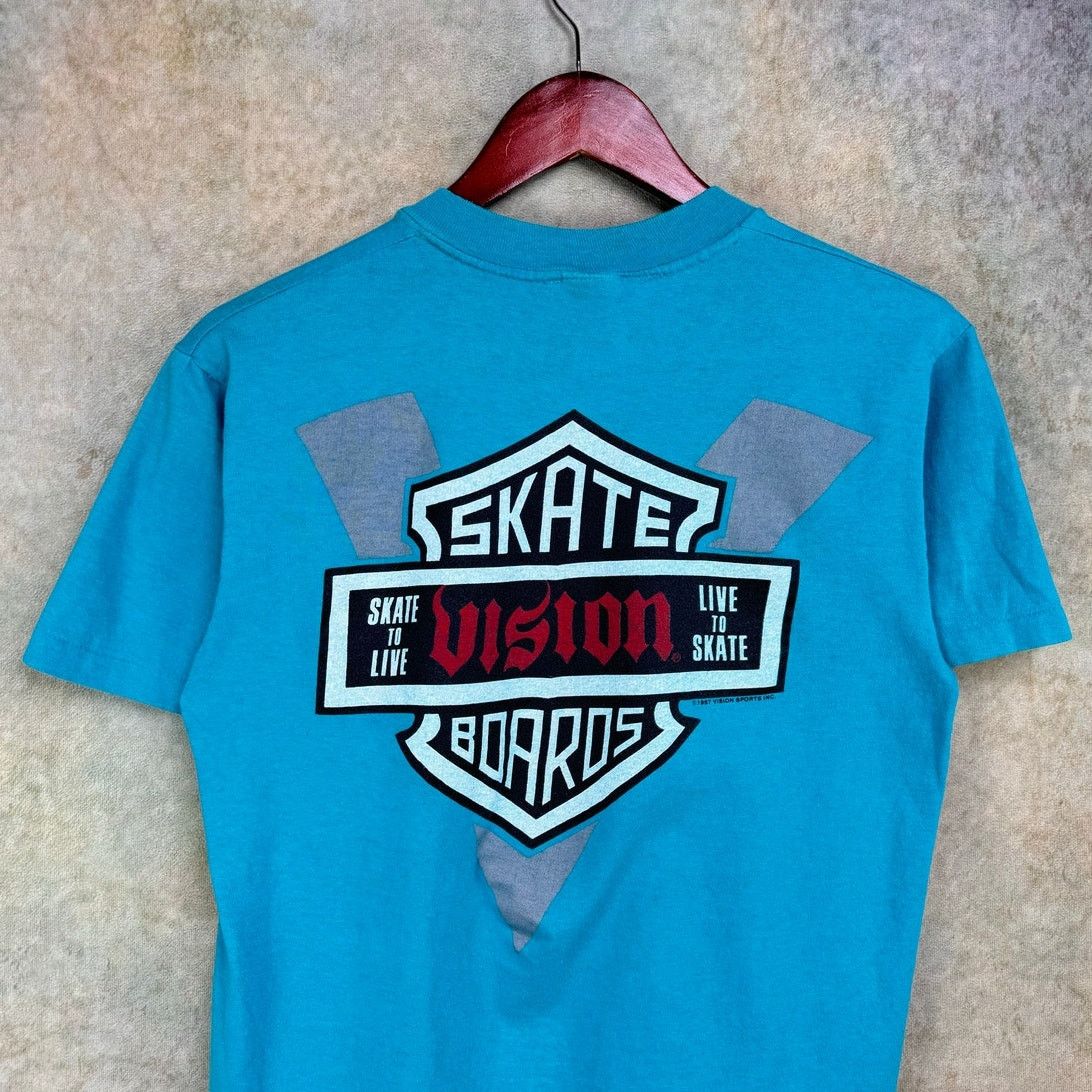 Vintage × Vision Streetwear Vintage Vision Street Wear Skate To Live Skate Boards Tee Size US M / EU 48-50 / 2 - 2 Thumbnail