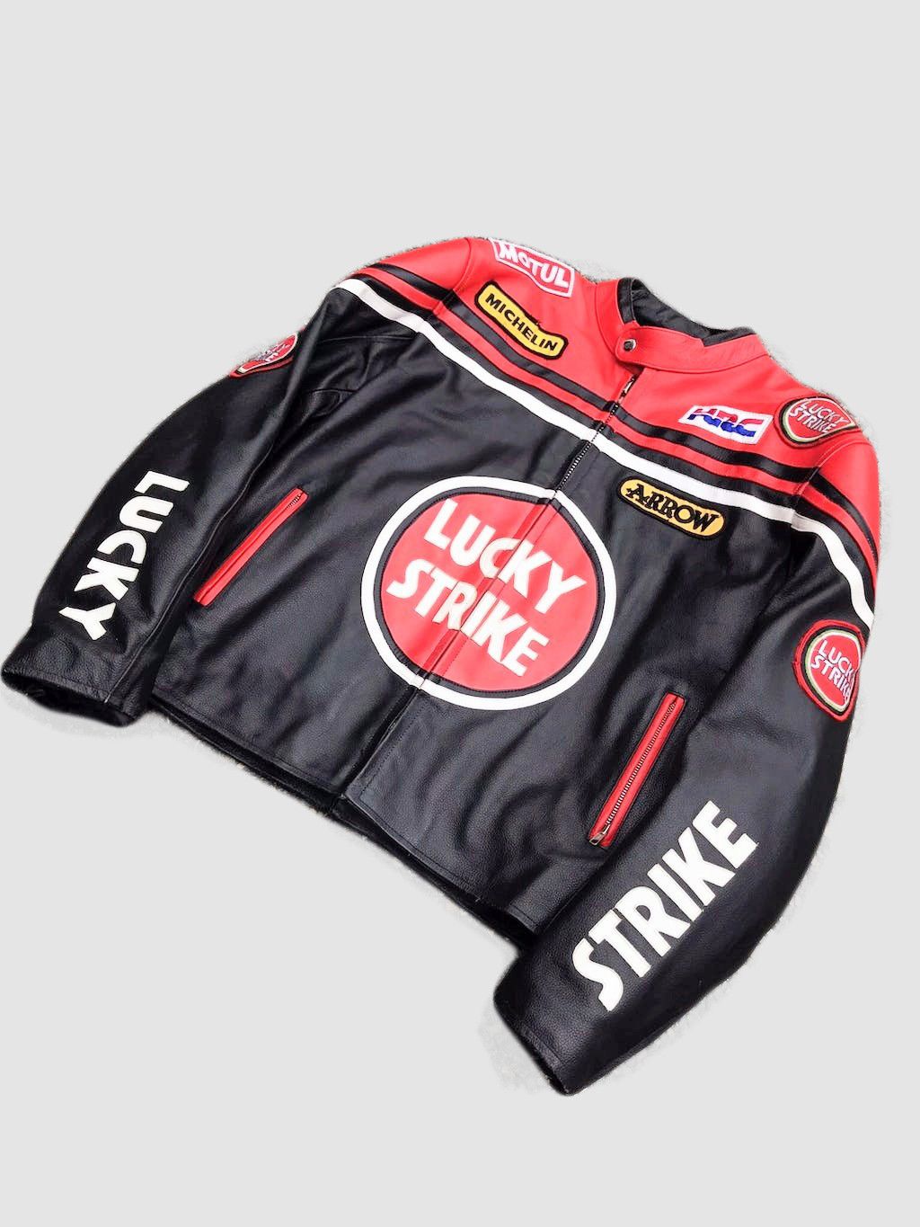 Vintage 🔥 LUCKY STRIKE RARE 90’s Biker Leather Jacket Vintage Size M / US 6-8 / IT 42-44 - 5 Thumbnail