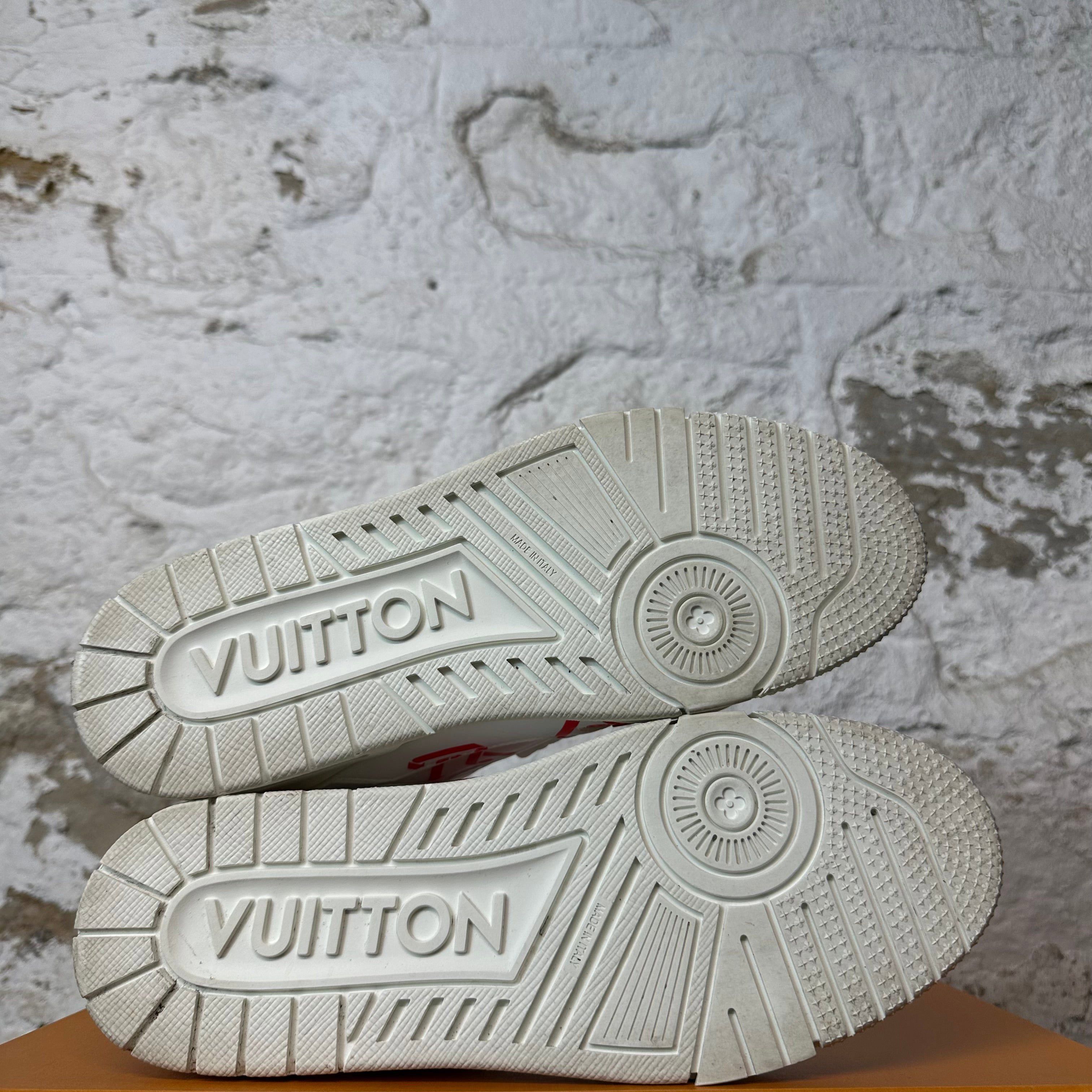 Louis Vuitton Louis Vuitton Red Letter White Trainer Sneaker Sz 8 (6.5LV) Size US 8 / EU 41 - 6 Thumbnail