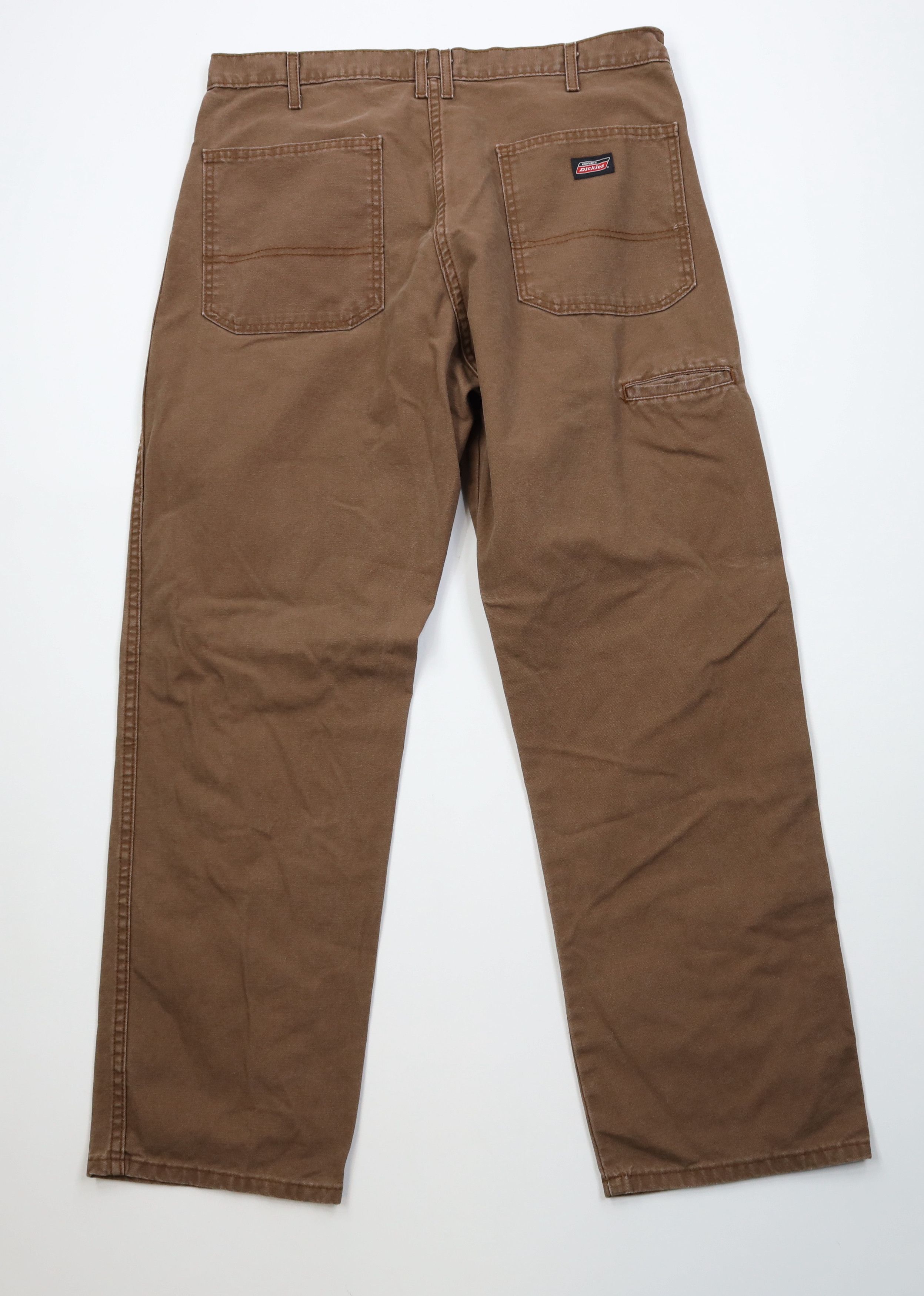 Dickies Vintage Y2K Dickies Wide Leg Dungaree Pants Brown Workwear Size US 36 / EU 52 - 10 Thumbnail
