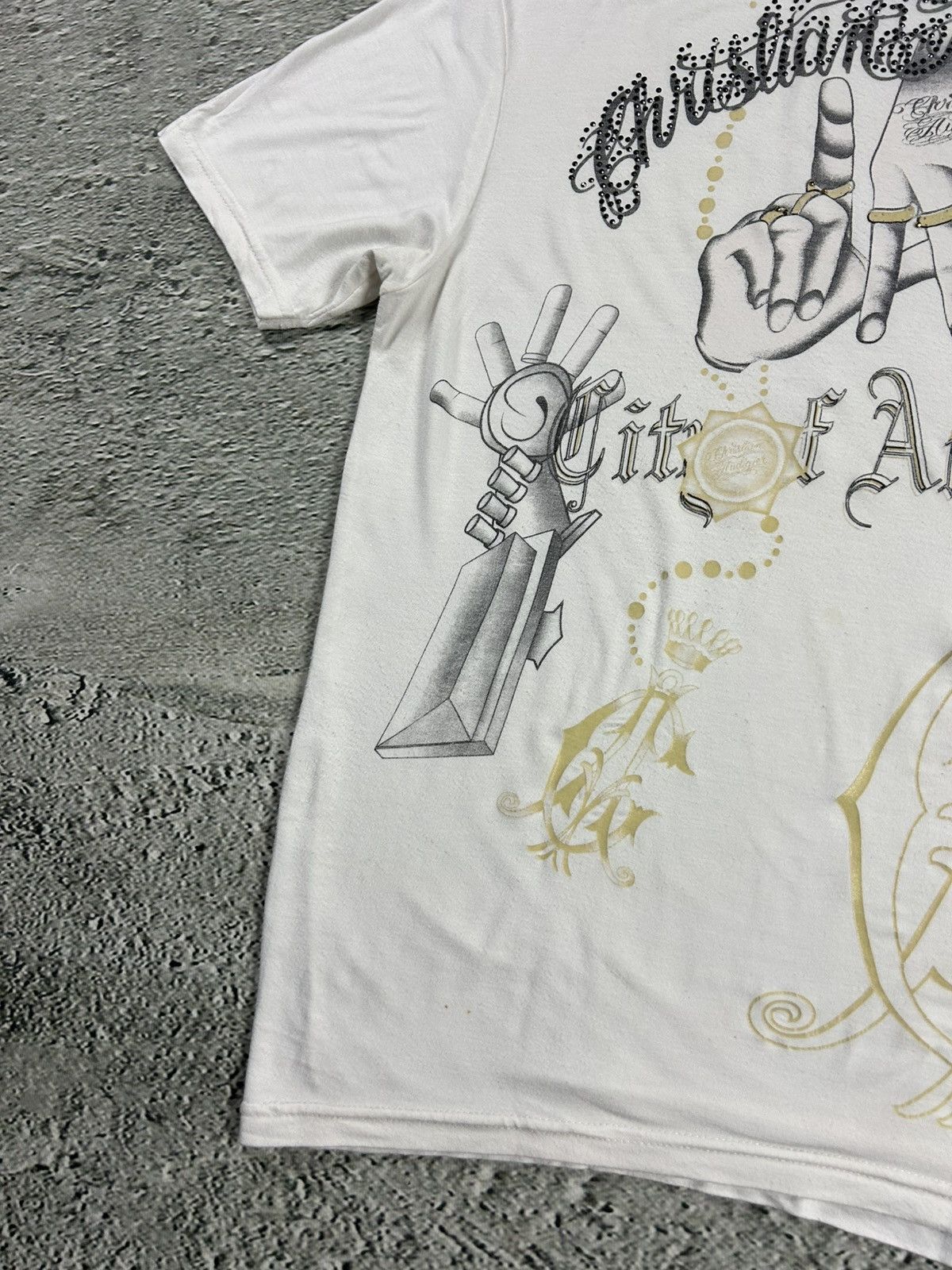 Christian Audigier × Ed Hardy × Vintage Ed Hardy Christian Audigier vintage white T-shirt big logo Size US M / EU 48-50 / 2 - 3 Thumbnail