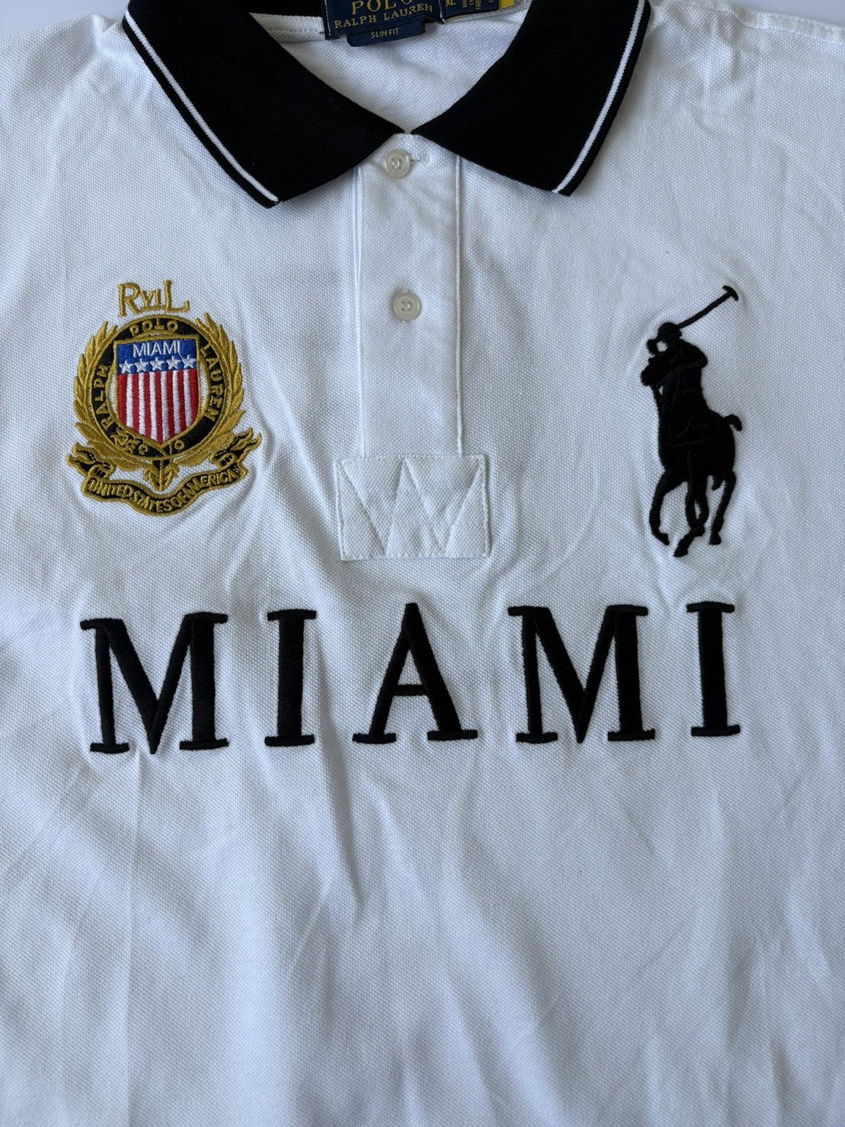 Polo Ralph Lauren White Miami Polo Ralph Lauren Shirt L Size US L / EU 52-54 / 3 - 4 Thumbnail