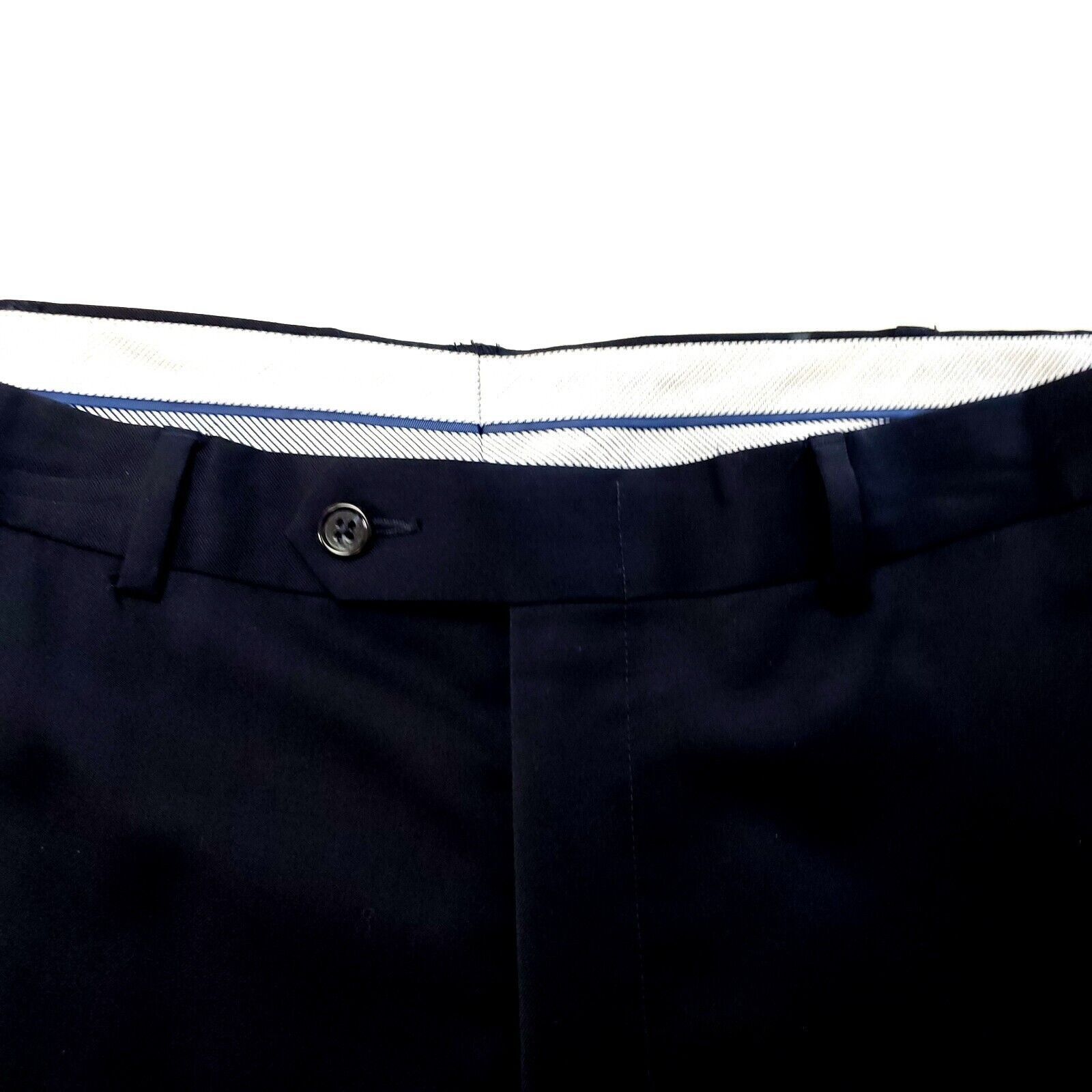 Hart Schaffner Marx Hart Schaffner Marx Wool Dress Pants 36/28 Blue Elastic Wais Size 36R - 2 Thumbnail
