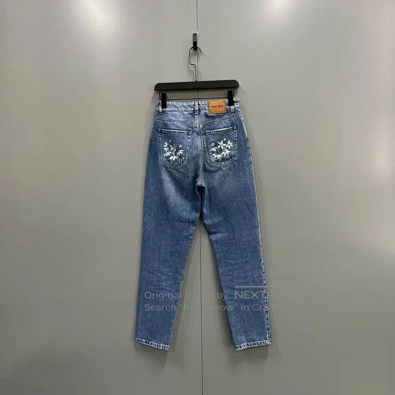 Miu Miu Miu Miu Summer Blue Cotton Casual Pants . Size 28" / US 6 / IT 42 - 2 Thumbnail