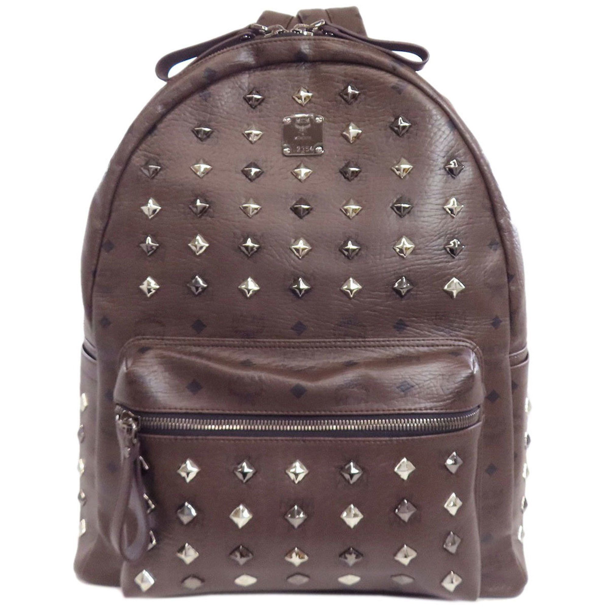 MCM Red White Dietrich Laurel Monogram Medium Visetos 