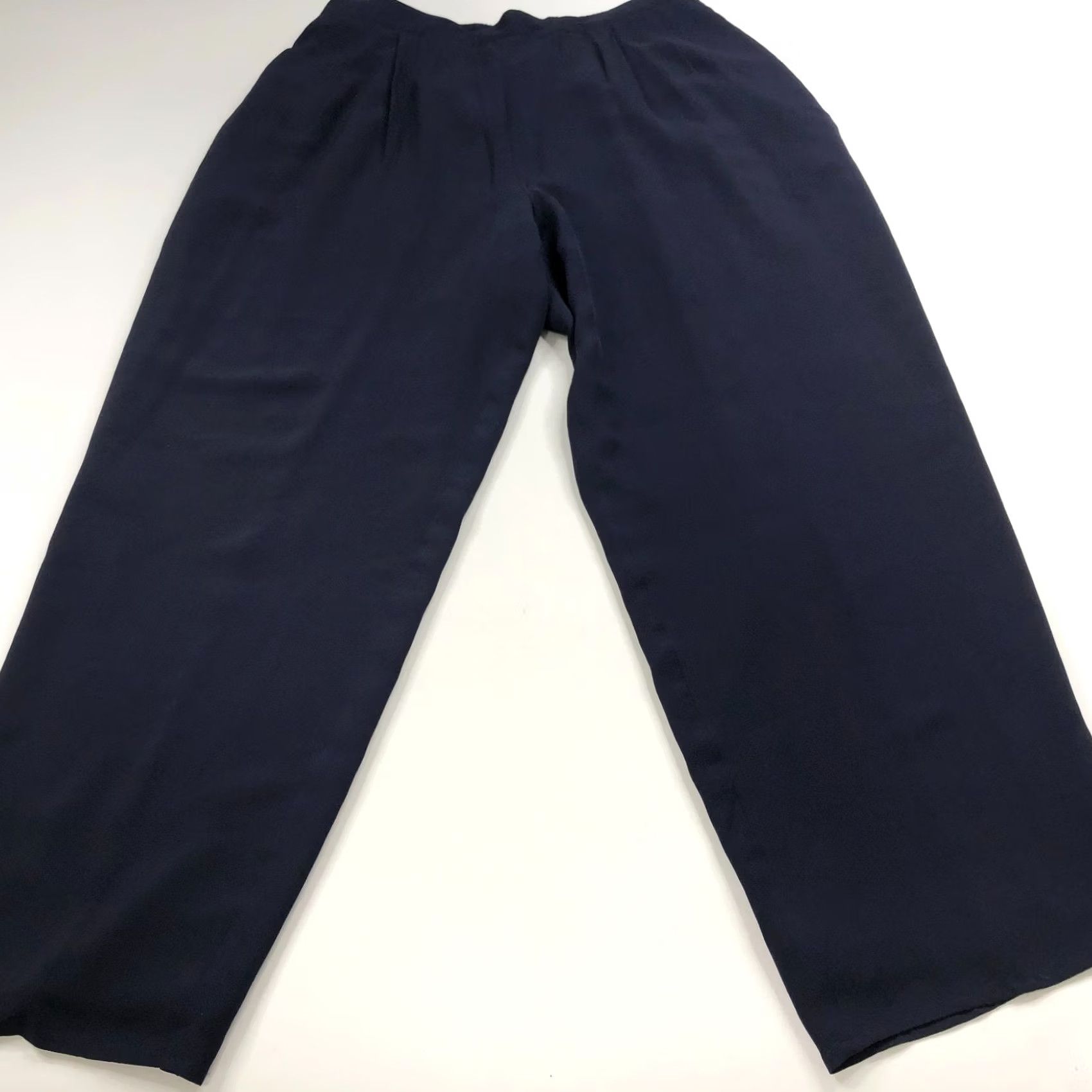 Talbots Talbots Plus 16W Blue Silk Pants High Rise Straight 29L Size 38" / US 16 / IT 52 - 2 Thumbnail