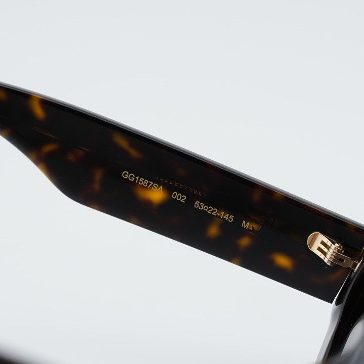 Gucci Gucci GG1587SA 002 Sunglasses Dark Havana Oval Frame, Brown Size ONE SIZE - 7 Thumbnail