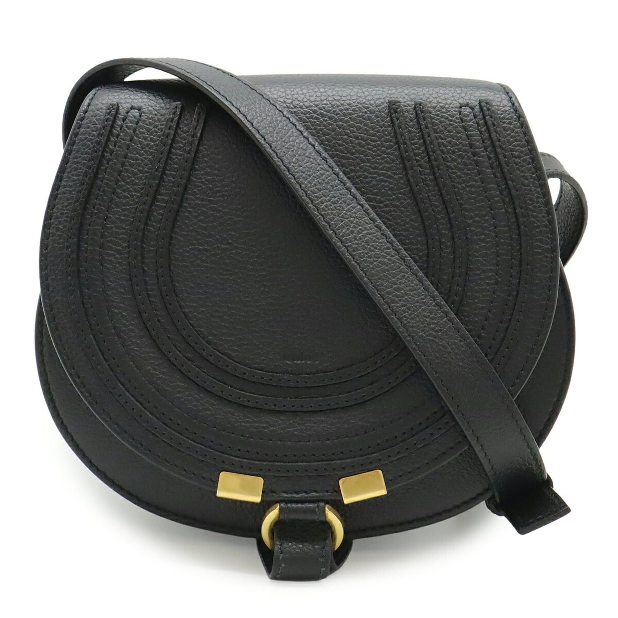 Chloe Chloé Chloe Marcie Small Saddle Bag Shoulder Pouch Leather Black Size ONE SIZE - 1 Thumbnail