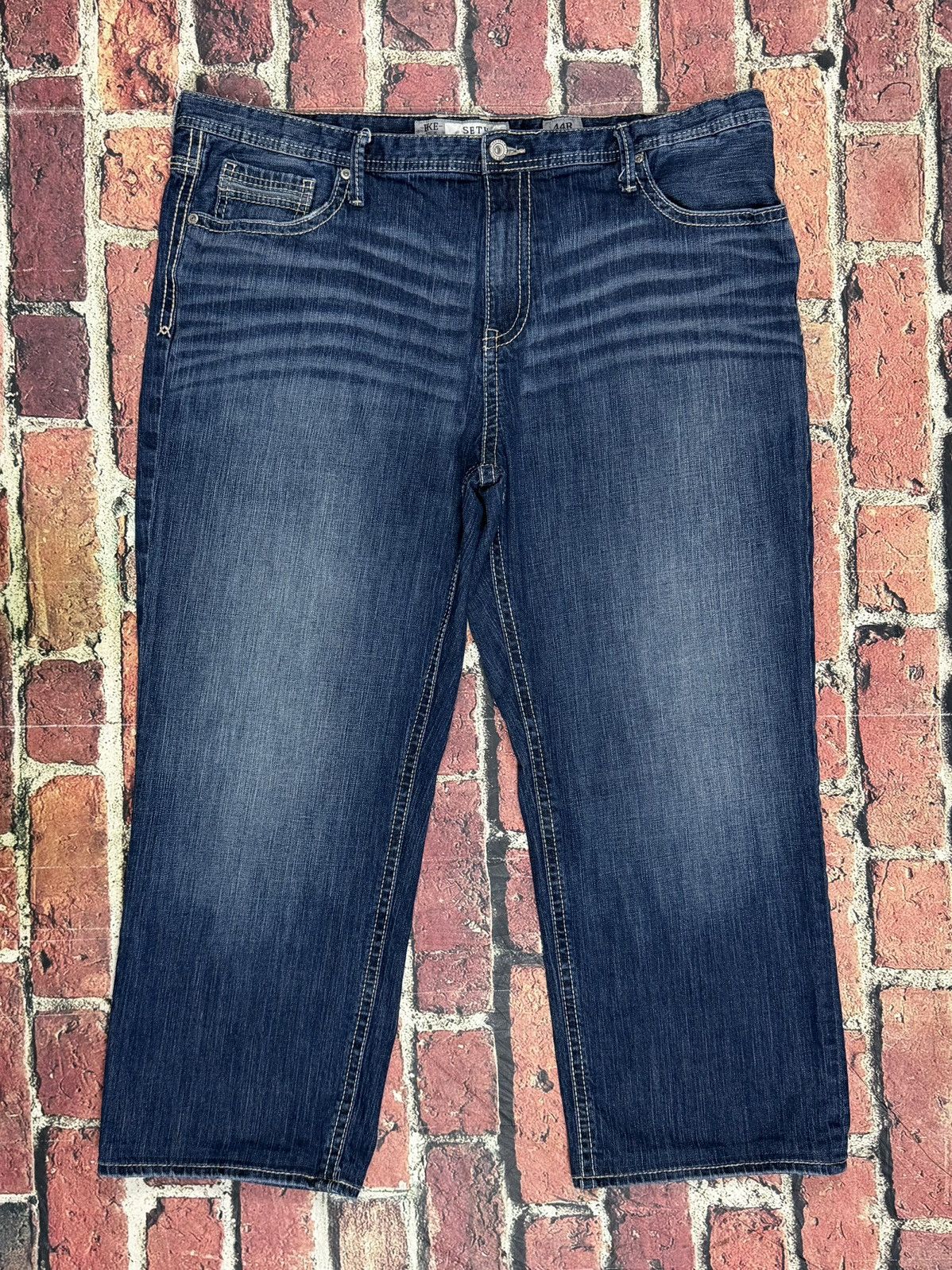 BKE BKE Seth Jeans Blue Relaxed Straight Leg Stretch Denim Size US 44 / EU 60 - 2 Thumbnail